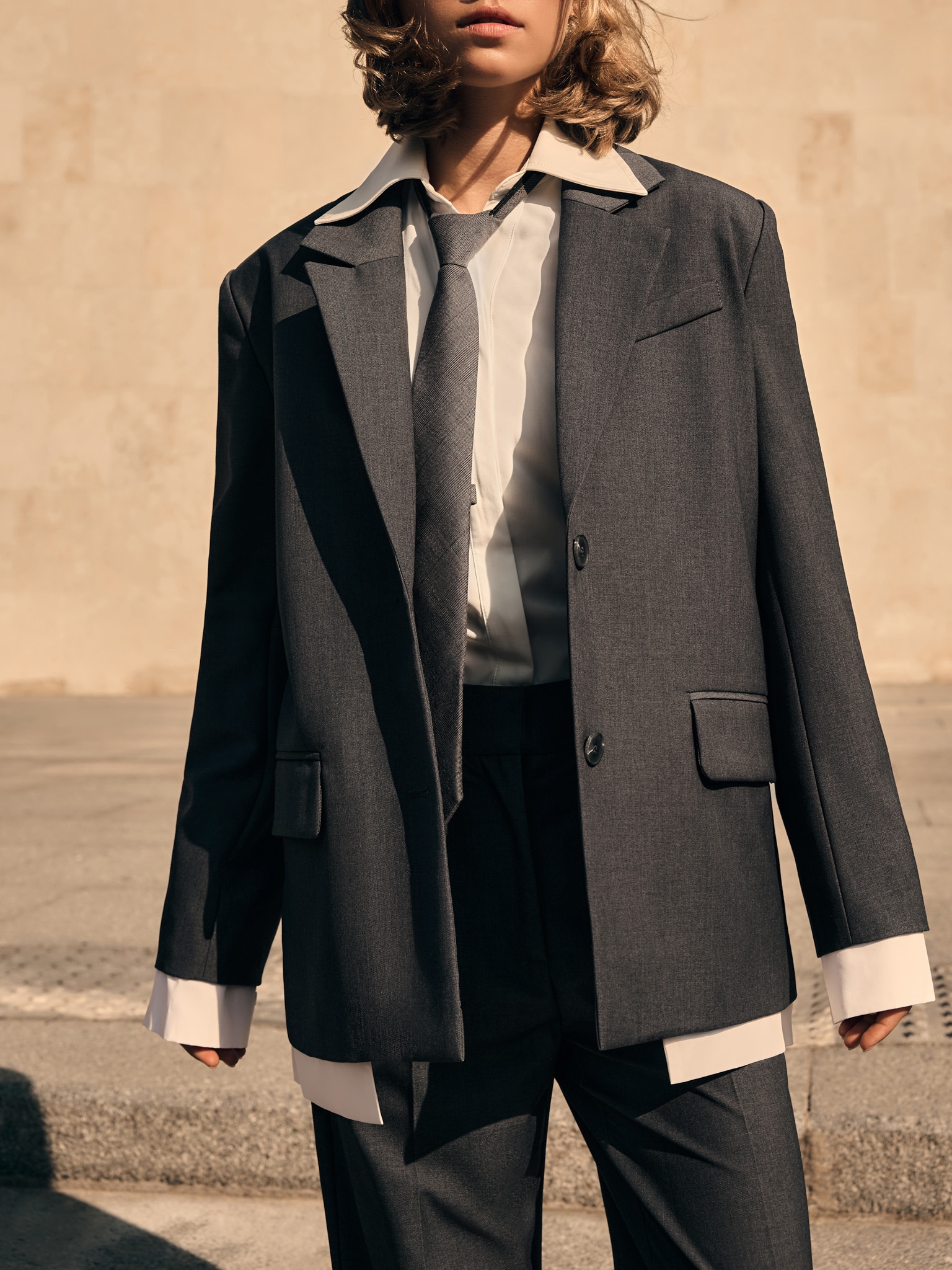 Жакет оверсайз с имитацией рубашки