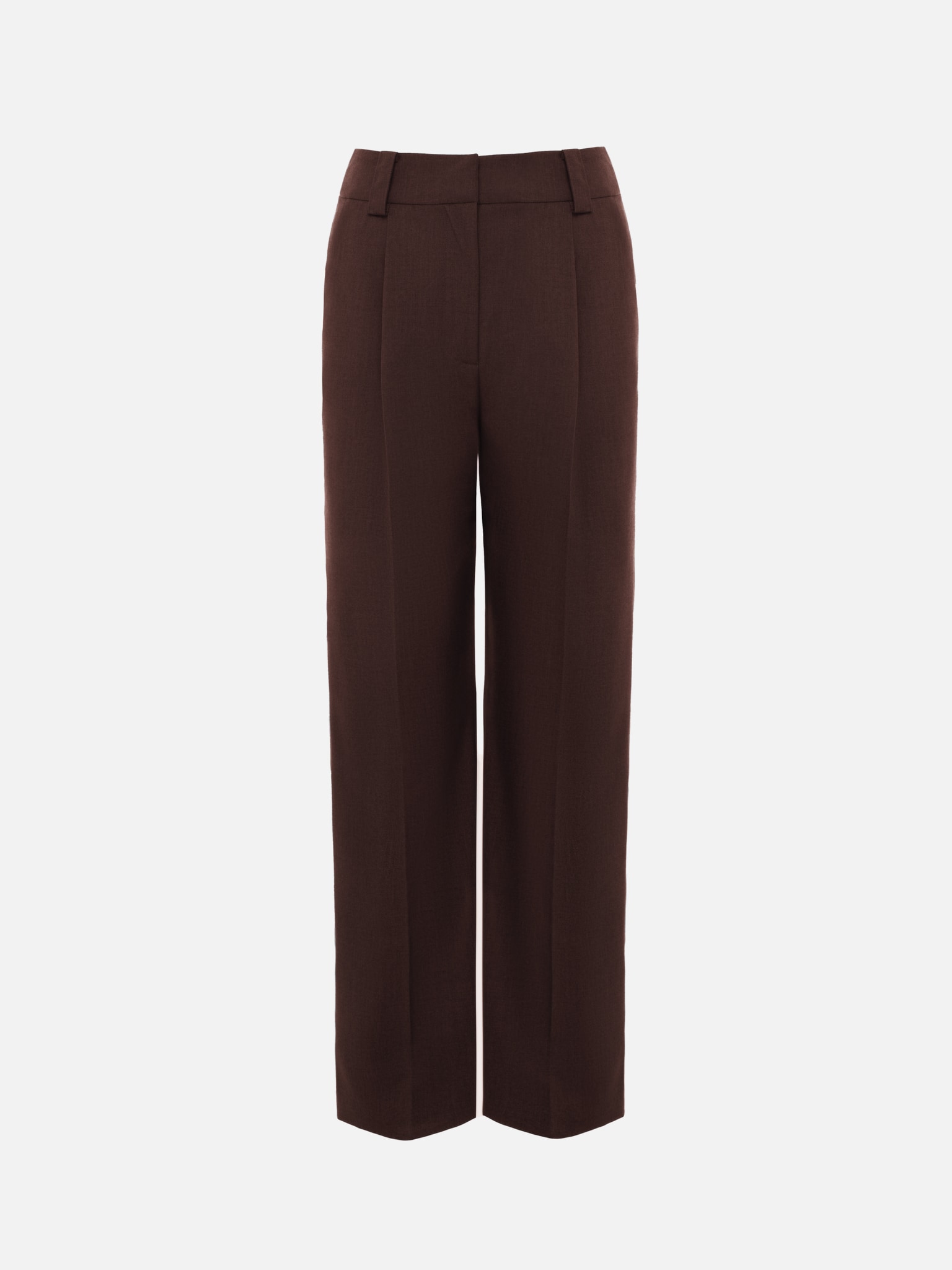 Брюки прямого кроя с защипами и стрелками