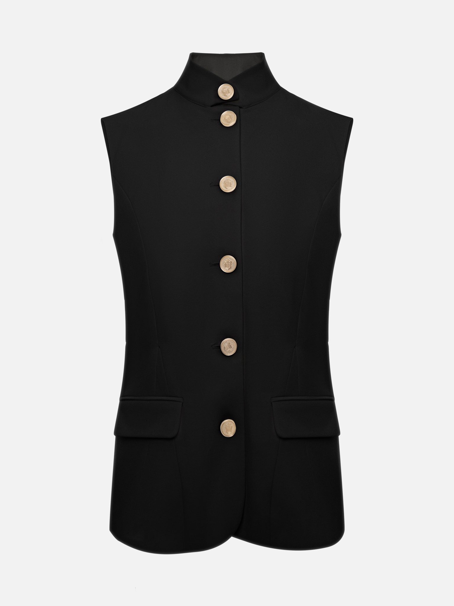Suiting waistcoat with high collar