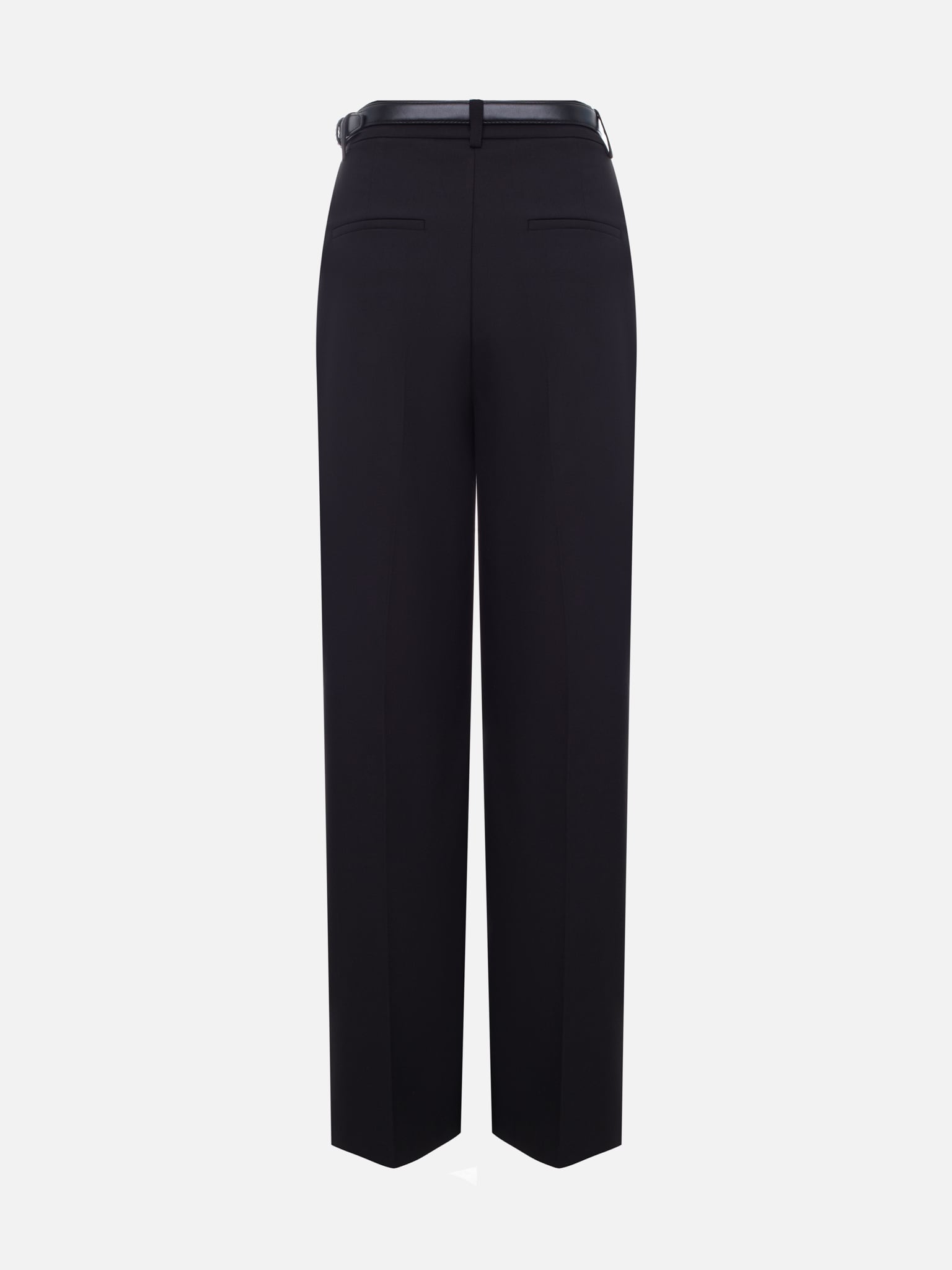 Pantalon de costume droit avec ceinture en éco-cuir