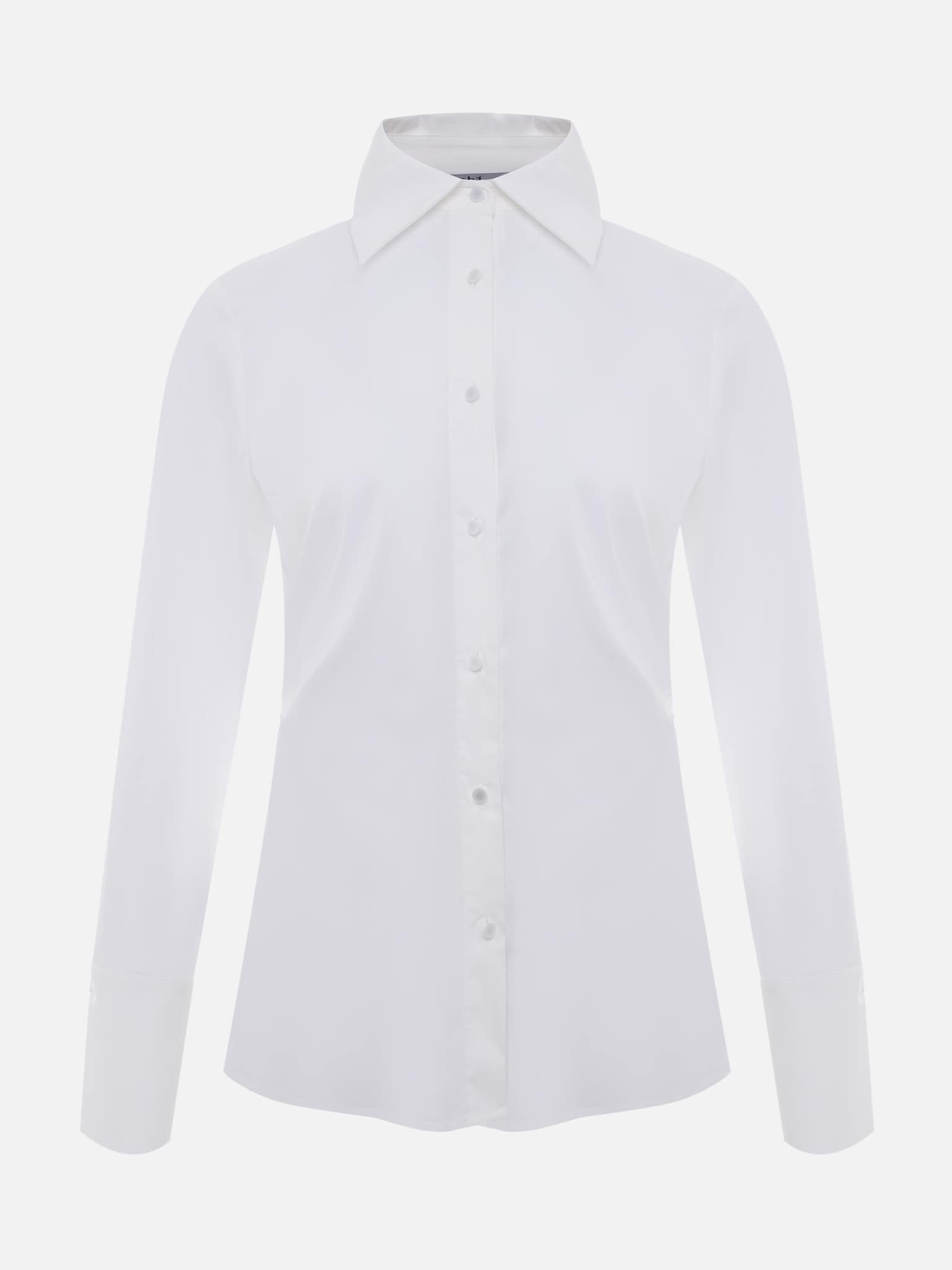 Приталенная рубашка со складками по бокам