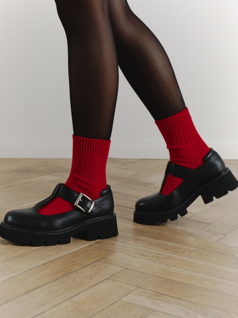 Хлопковые носки в рубчик