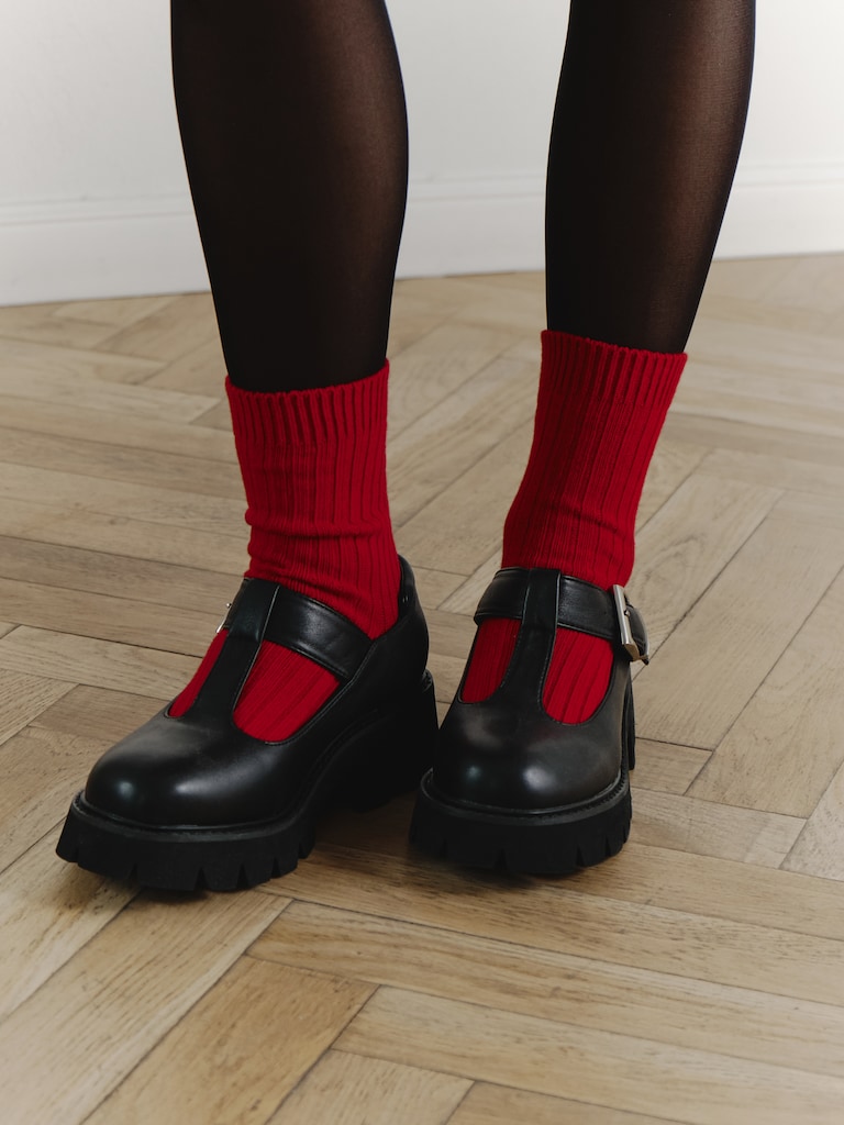 Хлопковые носки в рубчик