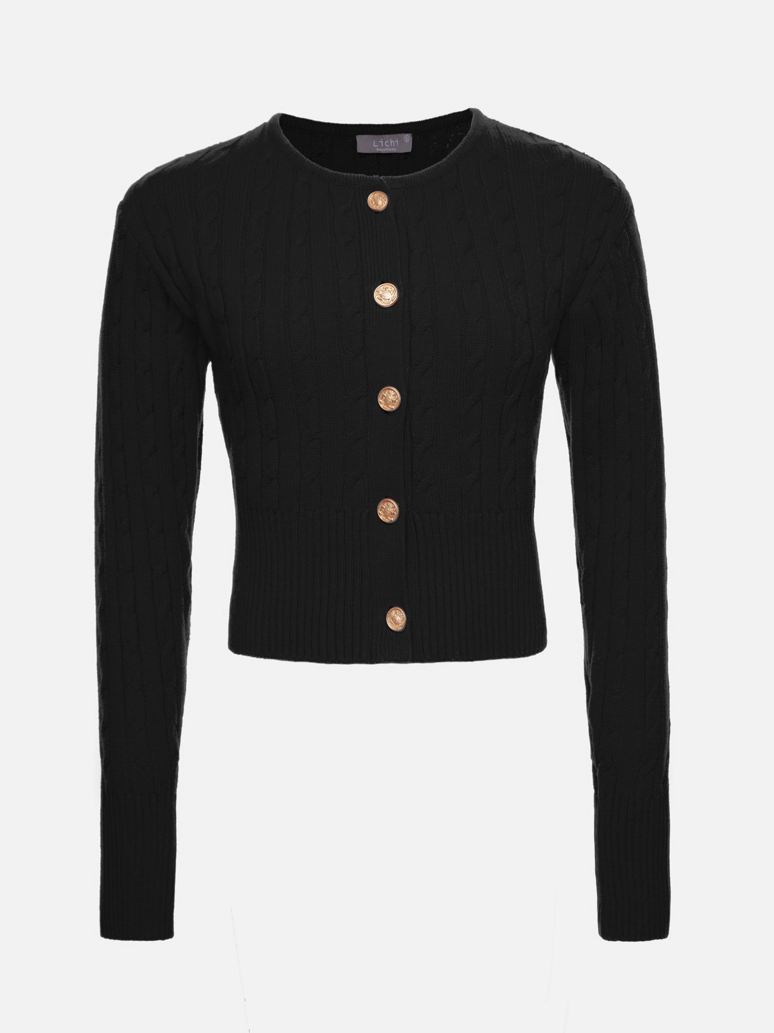 Укороченный кардиган вязки косами