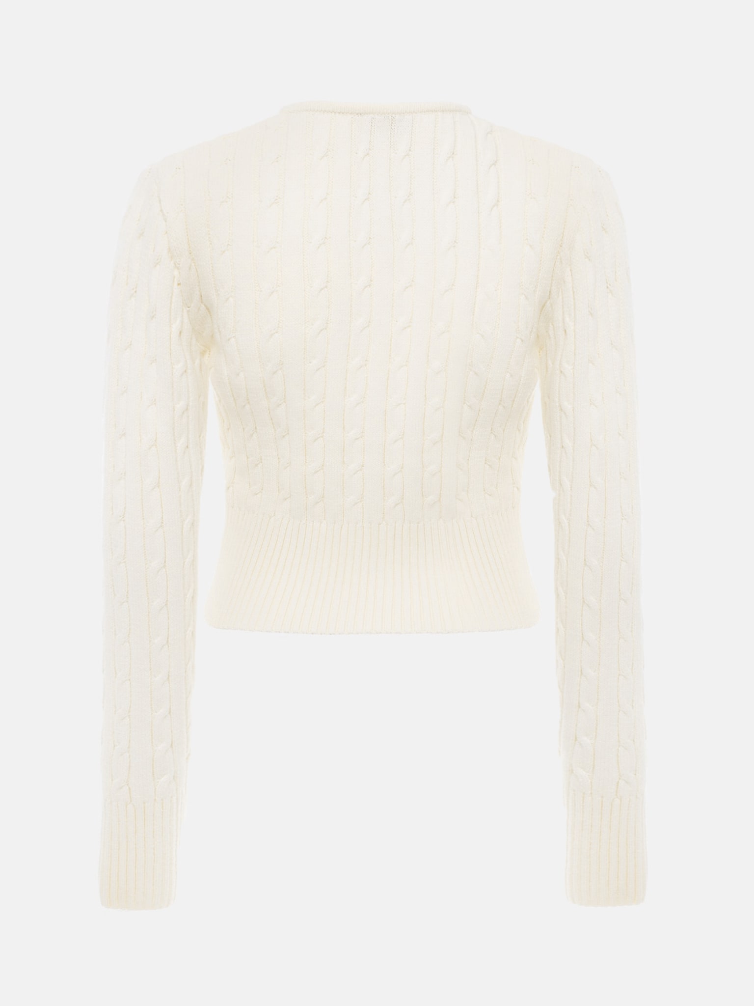 Cropped cable-knit cardigan