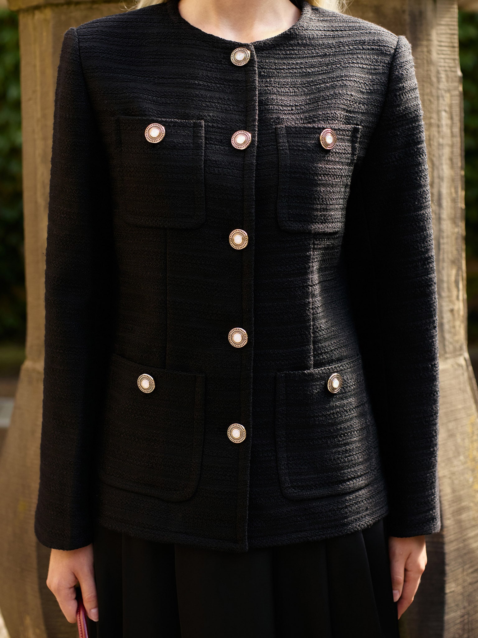 Удлиненный жакет из фактурной ткани