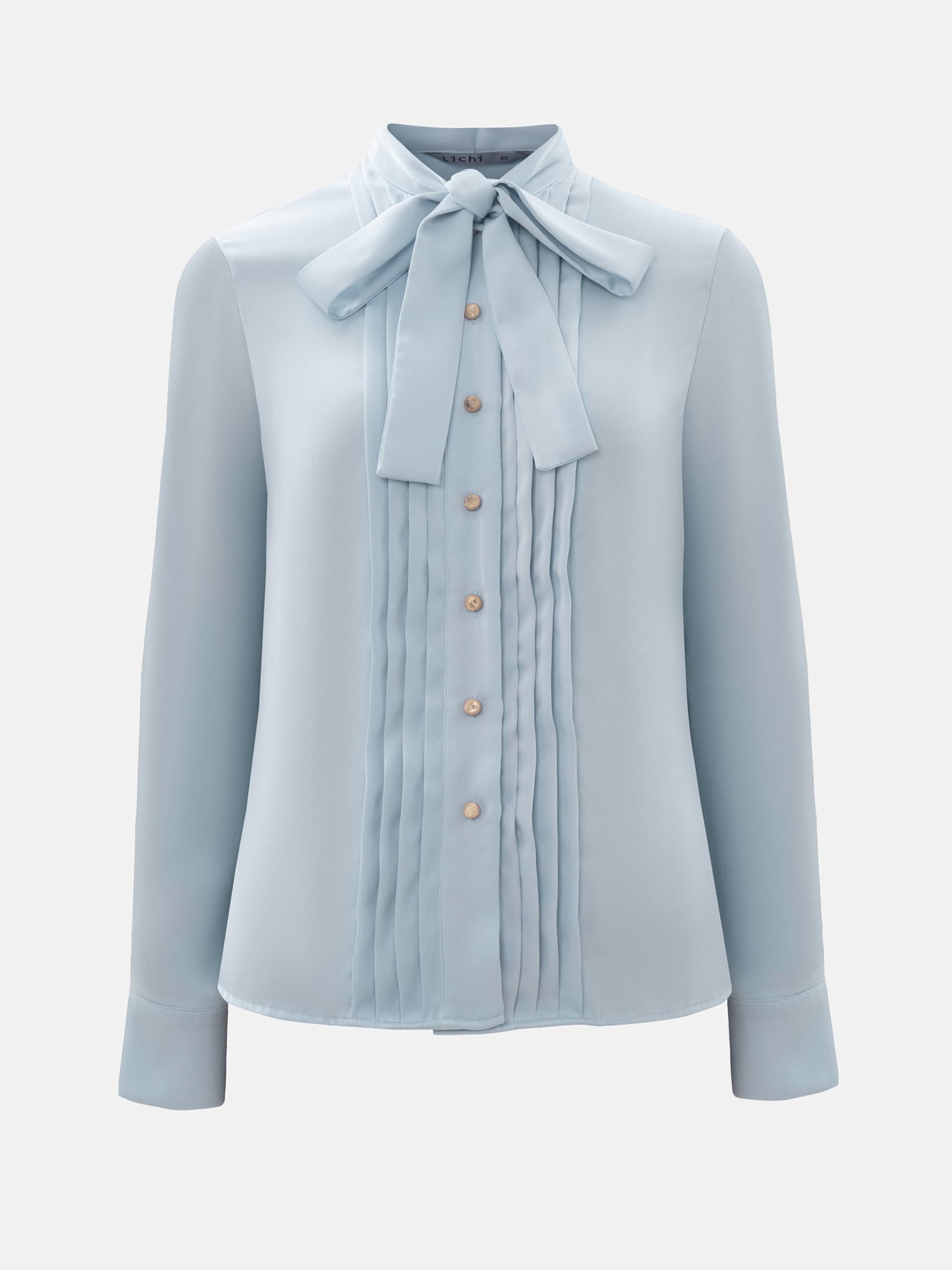 Luźna bluzka z kokardą na kołnierzu