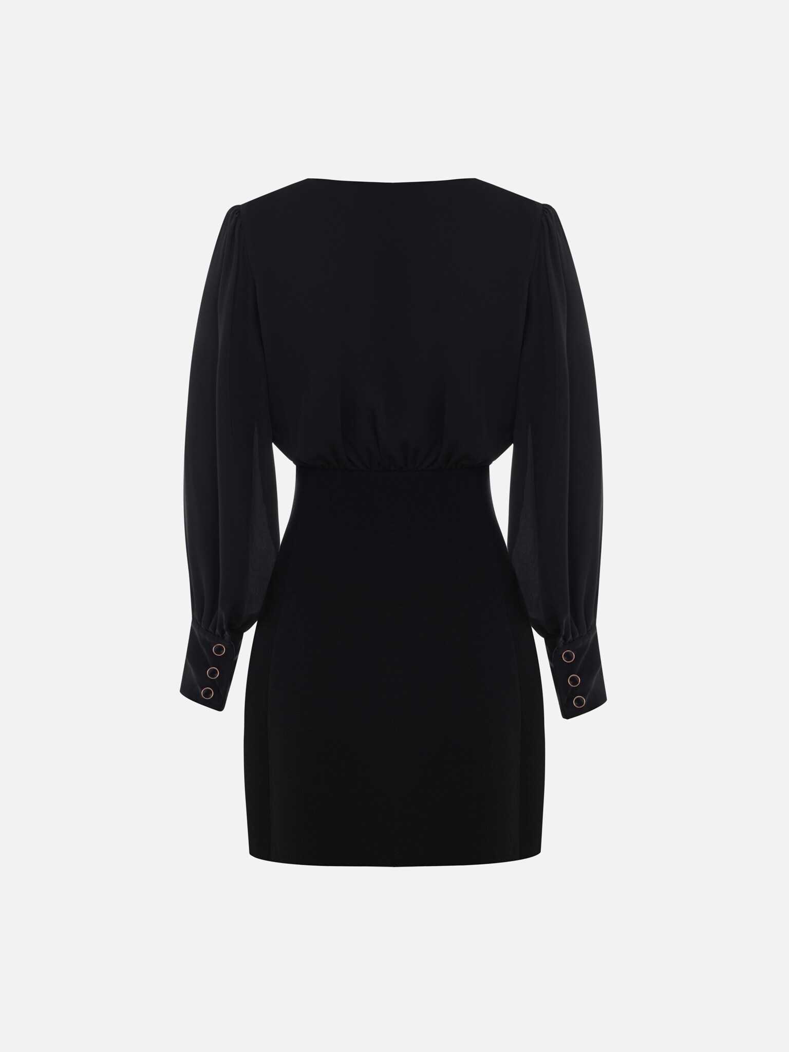 Mini combo dress with wrap bodice