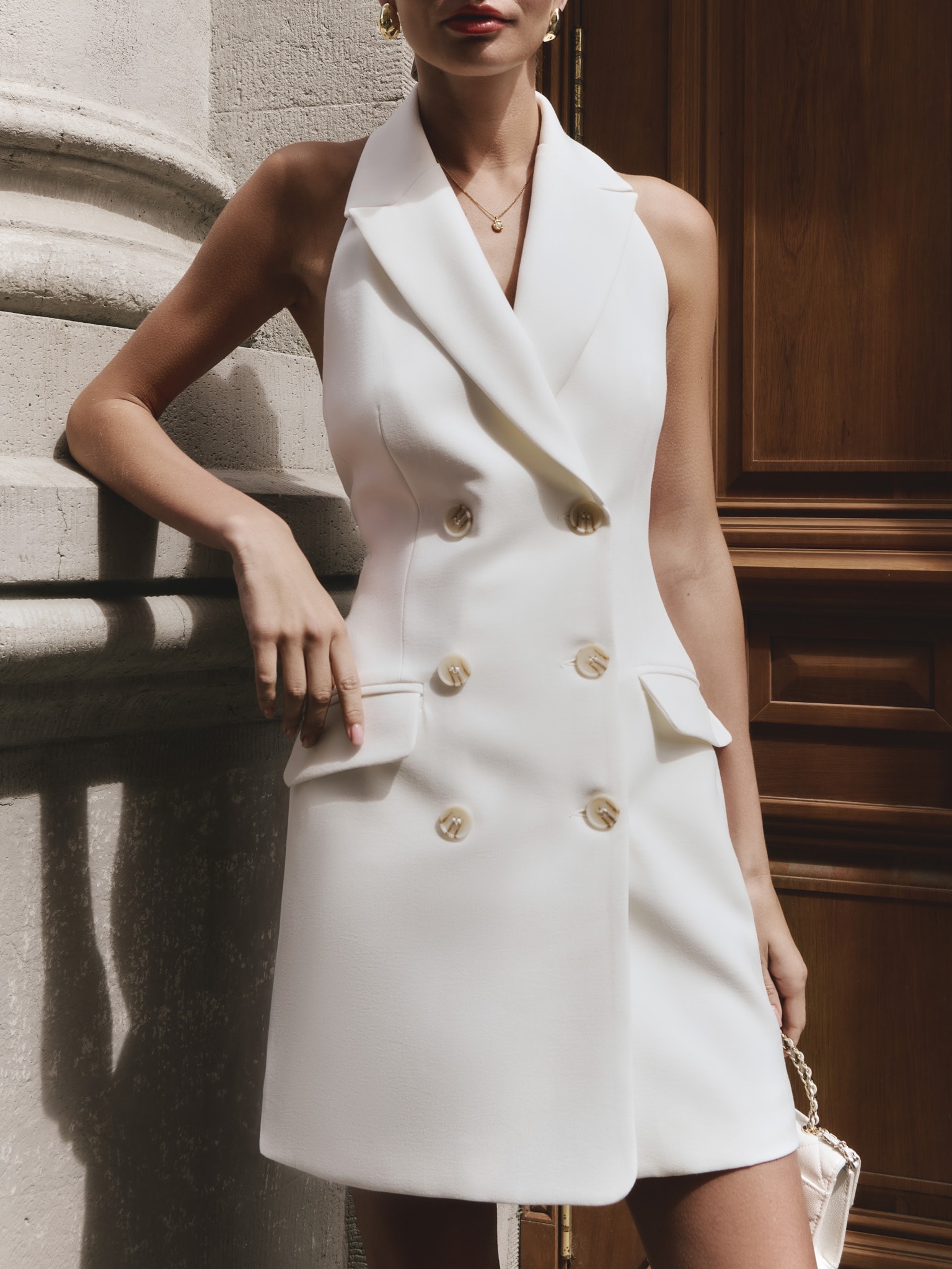 Платье-жилет мини с застежкой на пуговицы