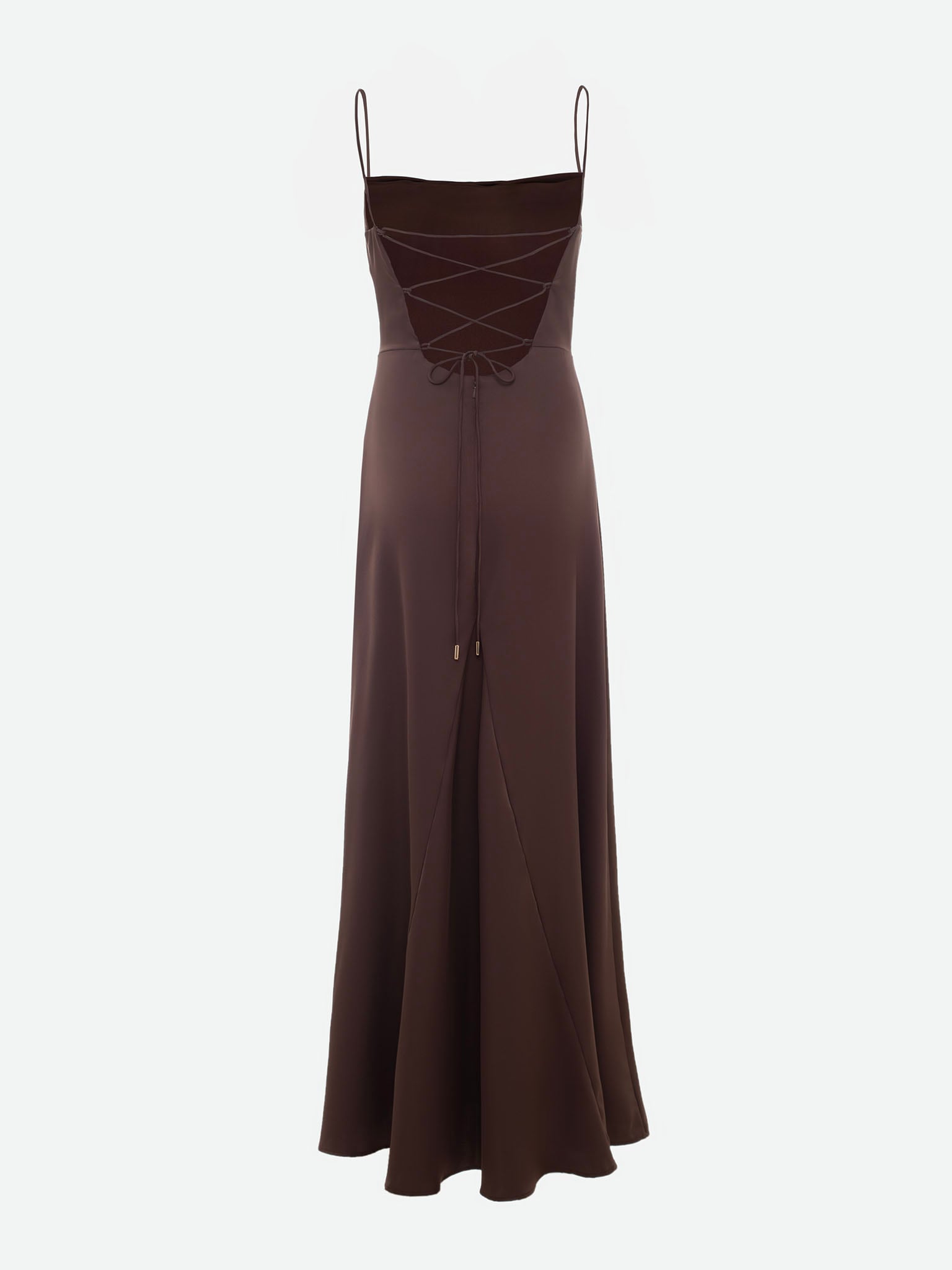 Schmal geschnittenes Maxikleid mit Schnürung am Rücken