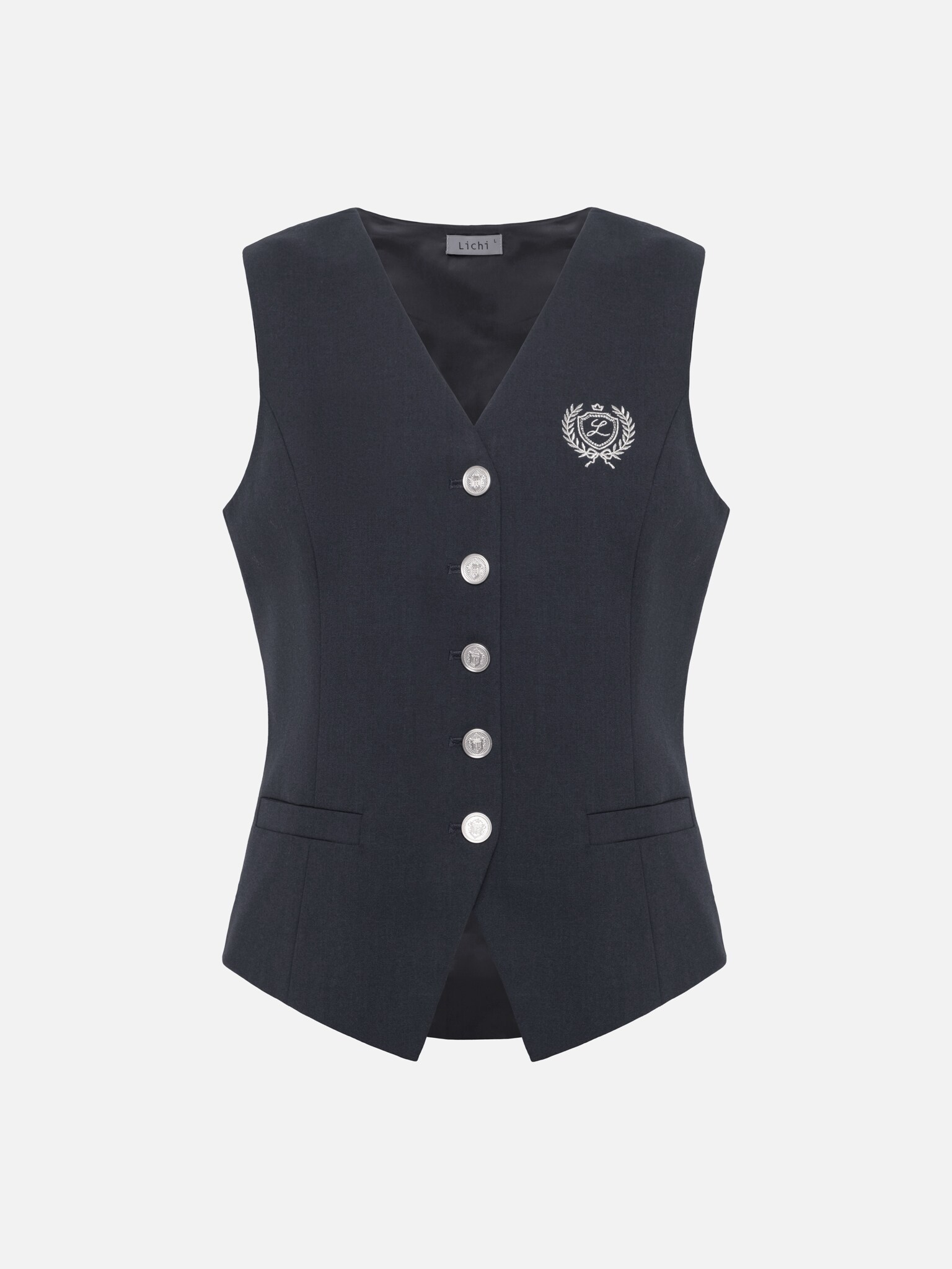 Suiting waistcoat with chest embroidery