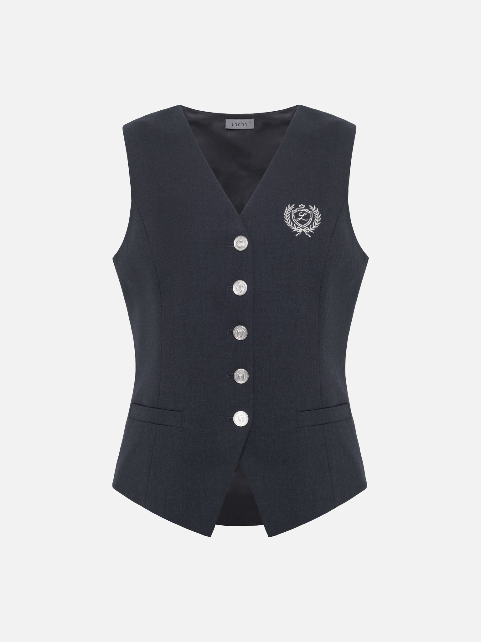 Suiting waistcoat with chest embroidery