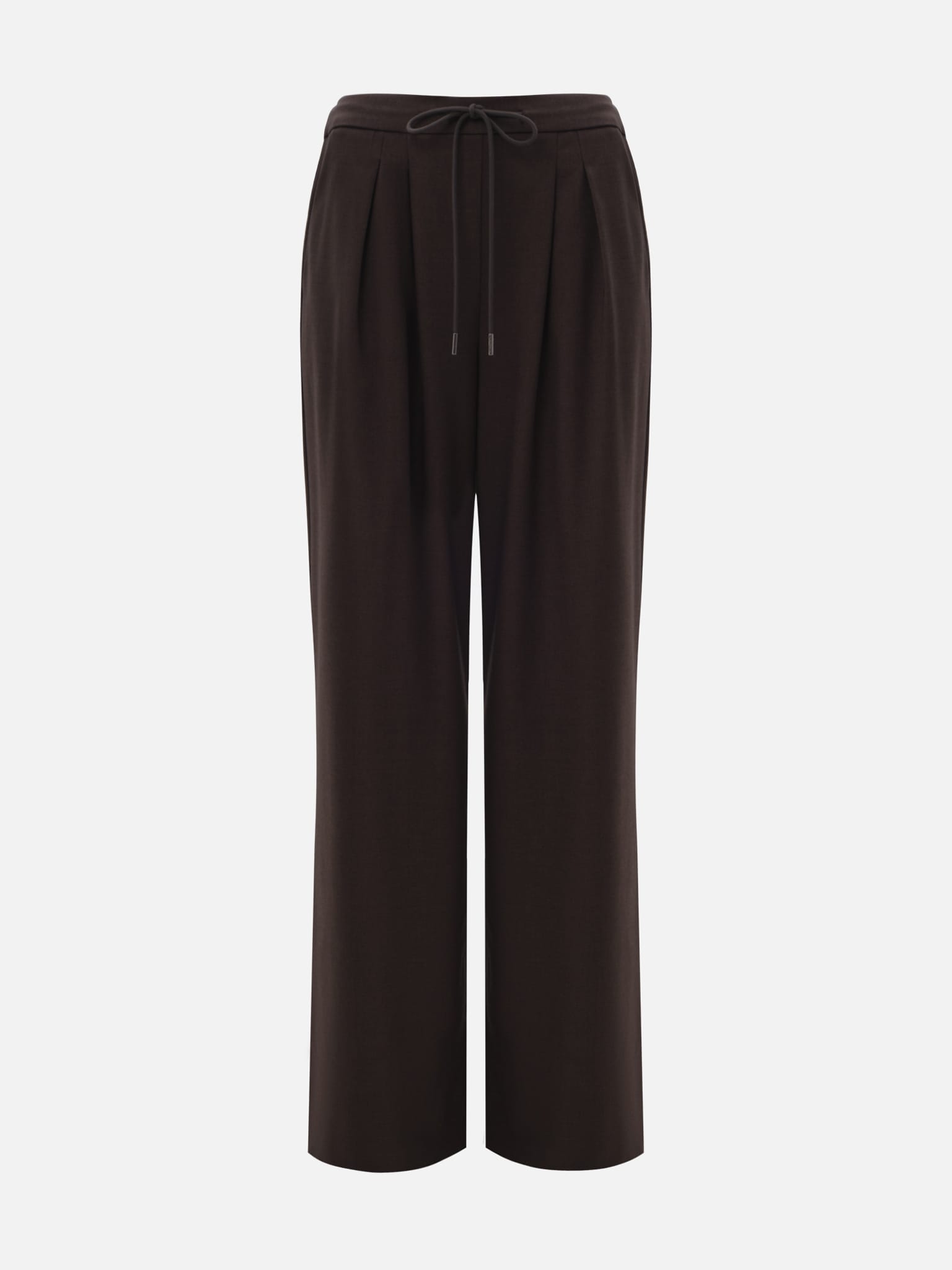 Брюки палаццо с защипами и завязками в тон