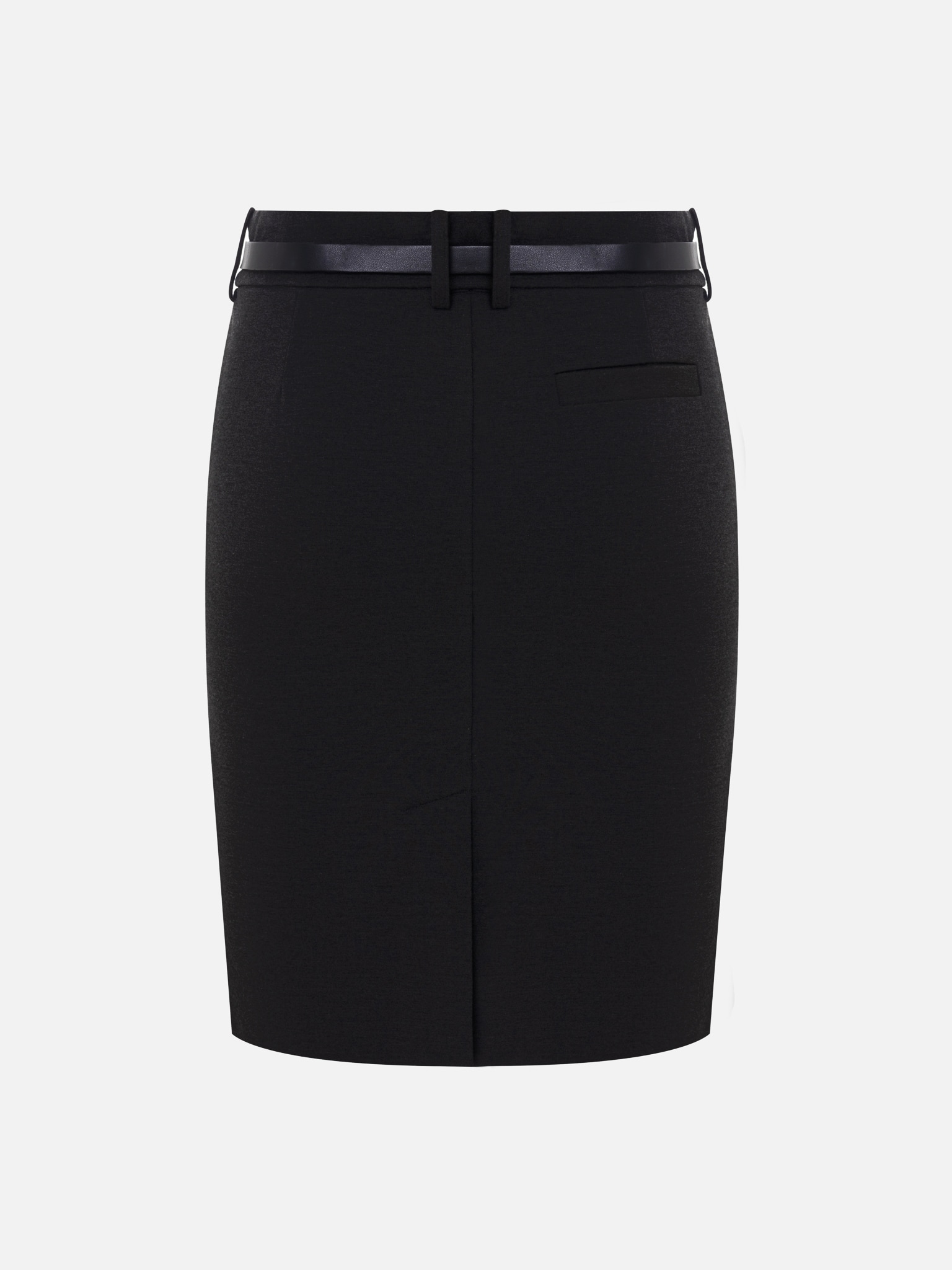 Прямая юбка-карандаш до колена с ремнем