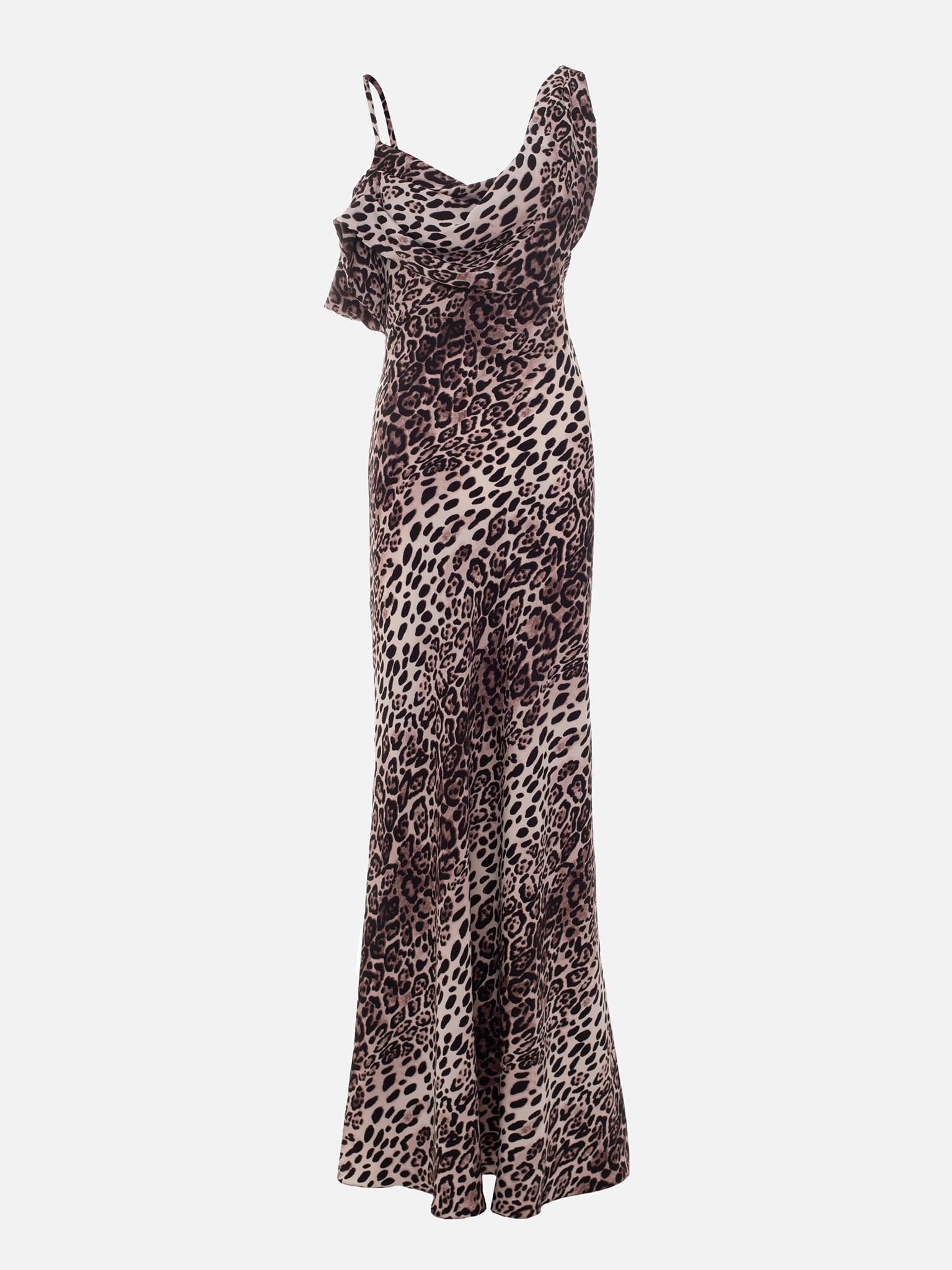 Leopard maxi dress with draped bodice :: LICHI - Online fashion store