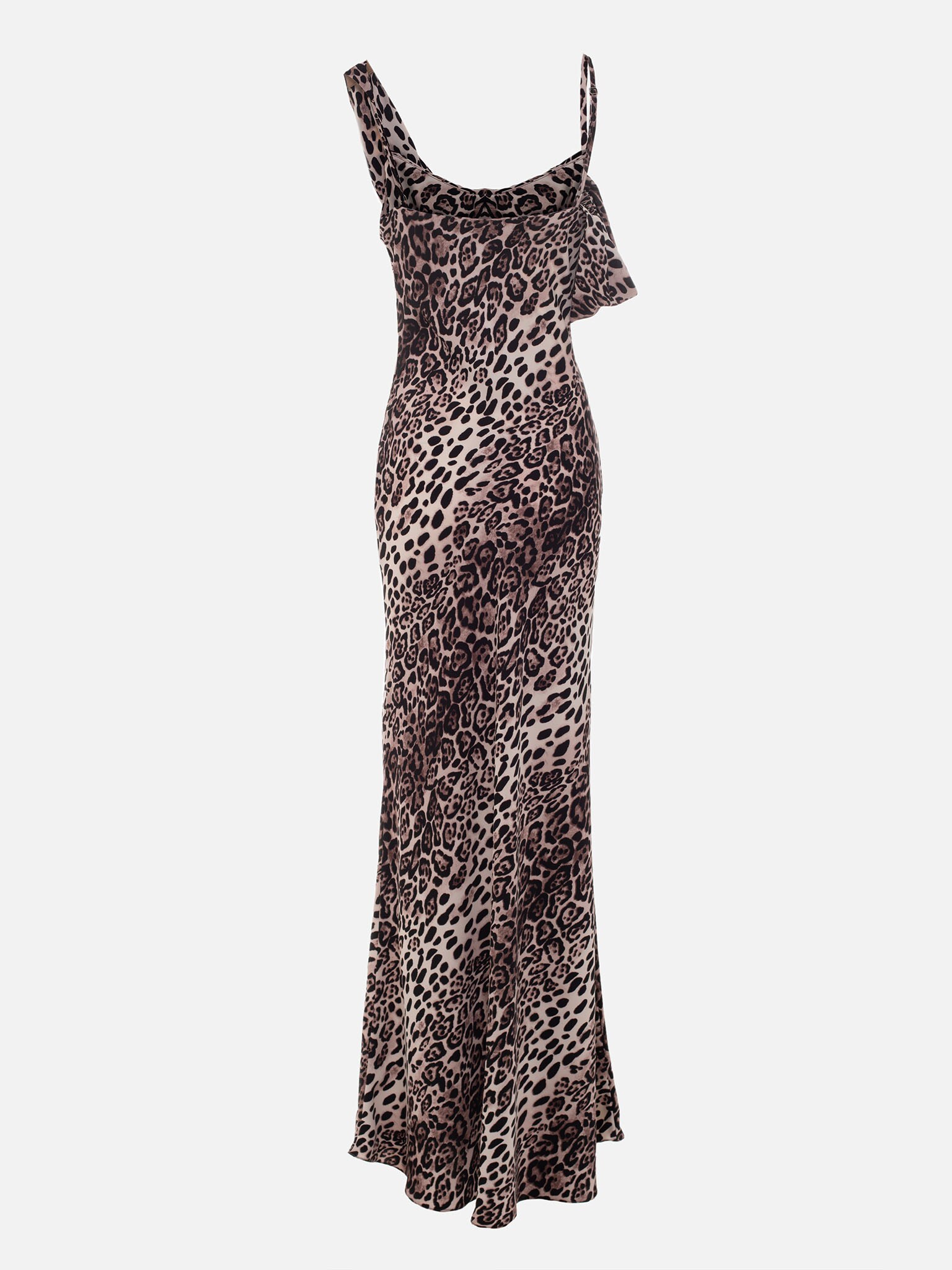 Leopard maxi dress with draped bodice :: LICHI - Online fashion store