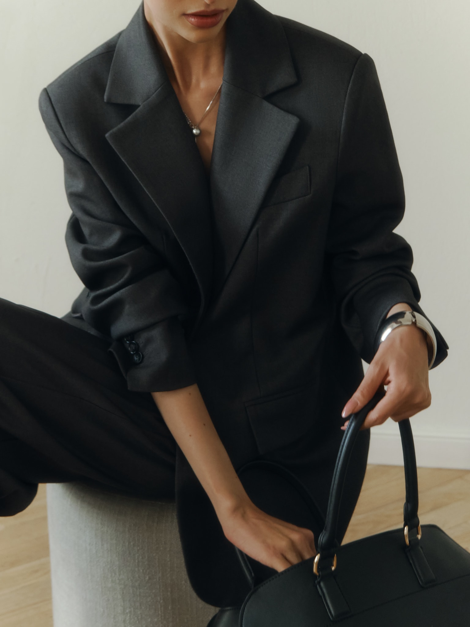 Жакет прямого кроя из костюмной ткани