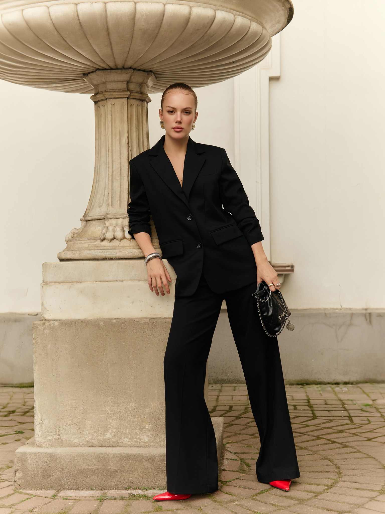 Жакет прямого кроя из костюмной ткани