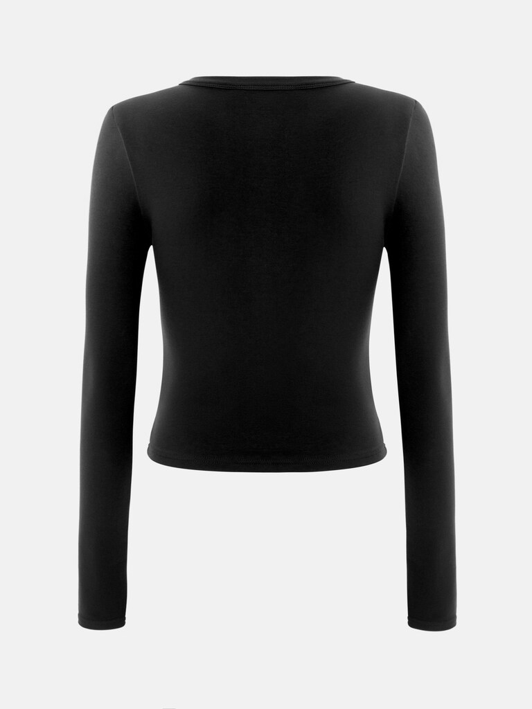 Jersey longsleeve with buttons on the collar