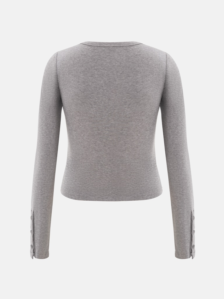 Knitted longsleeve with buttons and embroidery