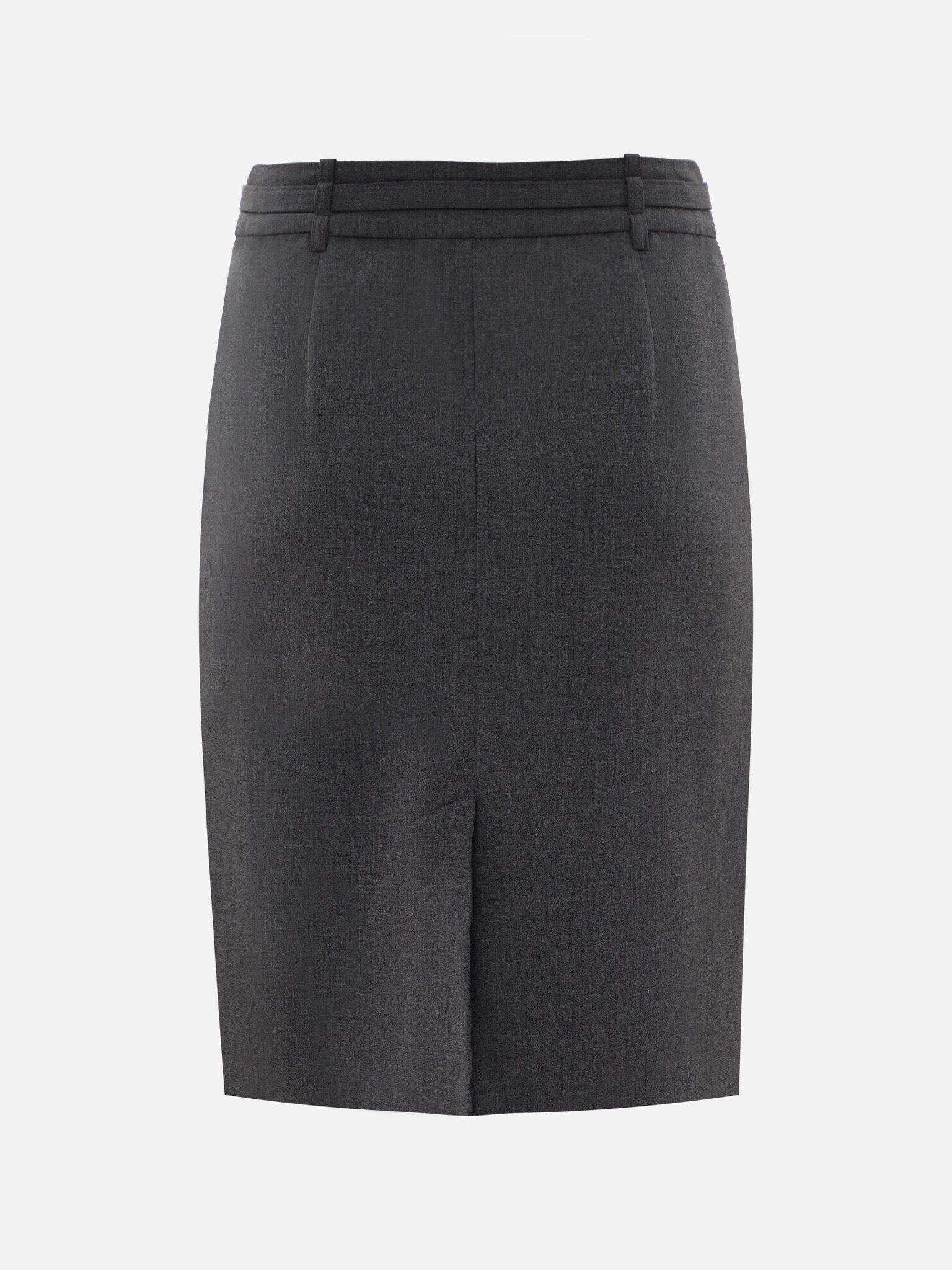 Knee-length mini skirt with imitation side pockets and a