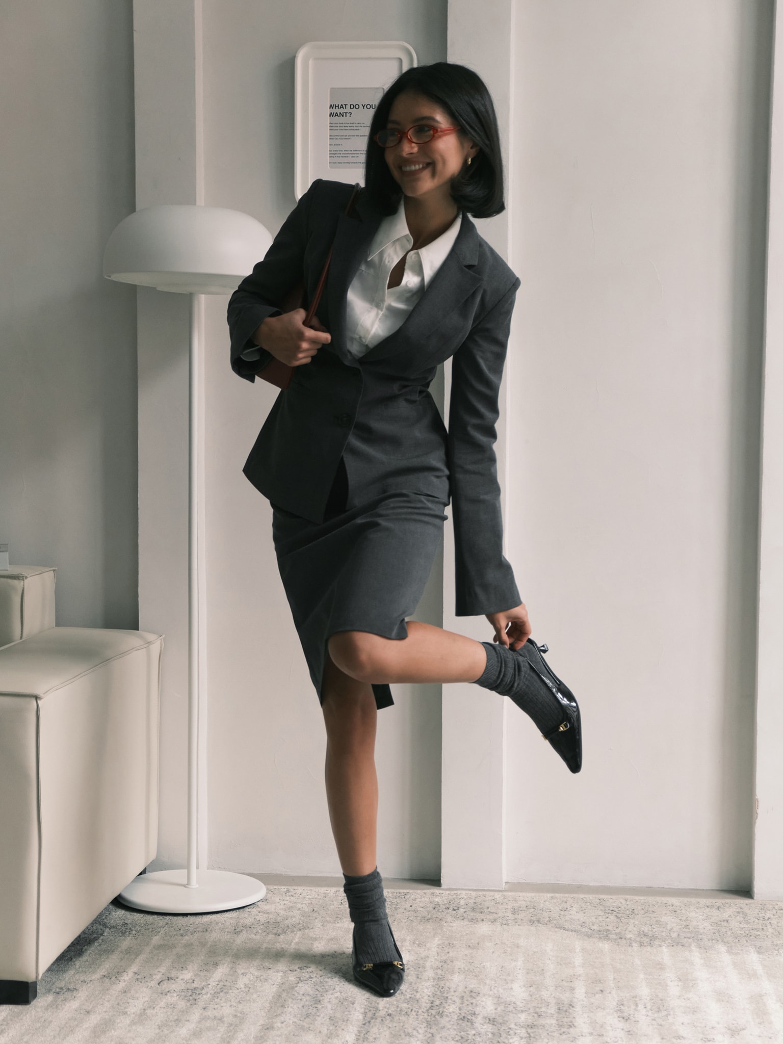 Veste de tailleur ajustée et évasée