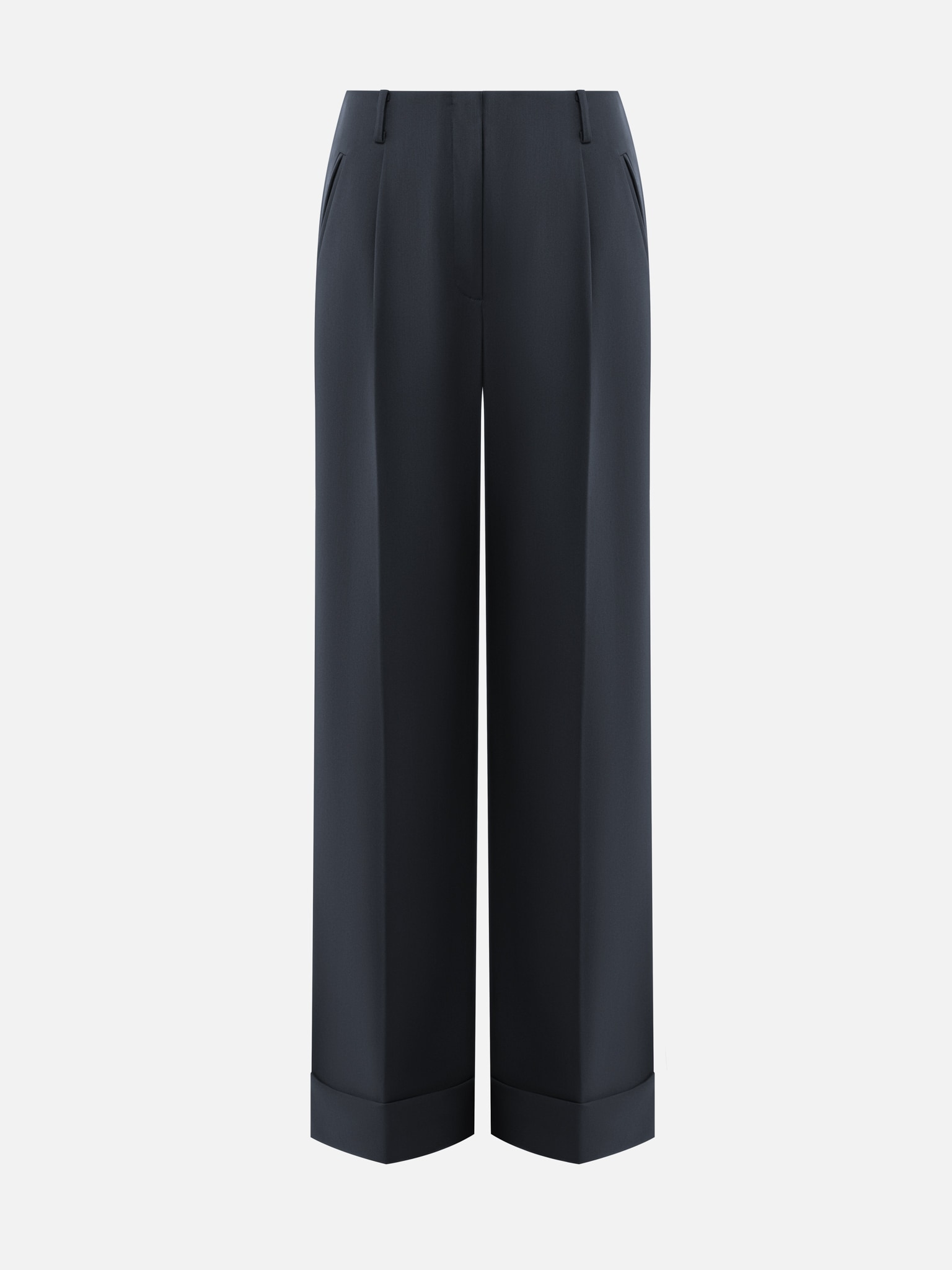 Suiting trousers with waist pleats and lapels