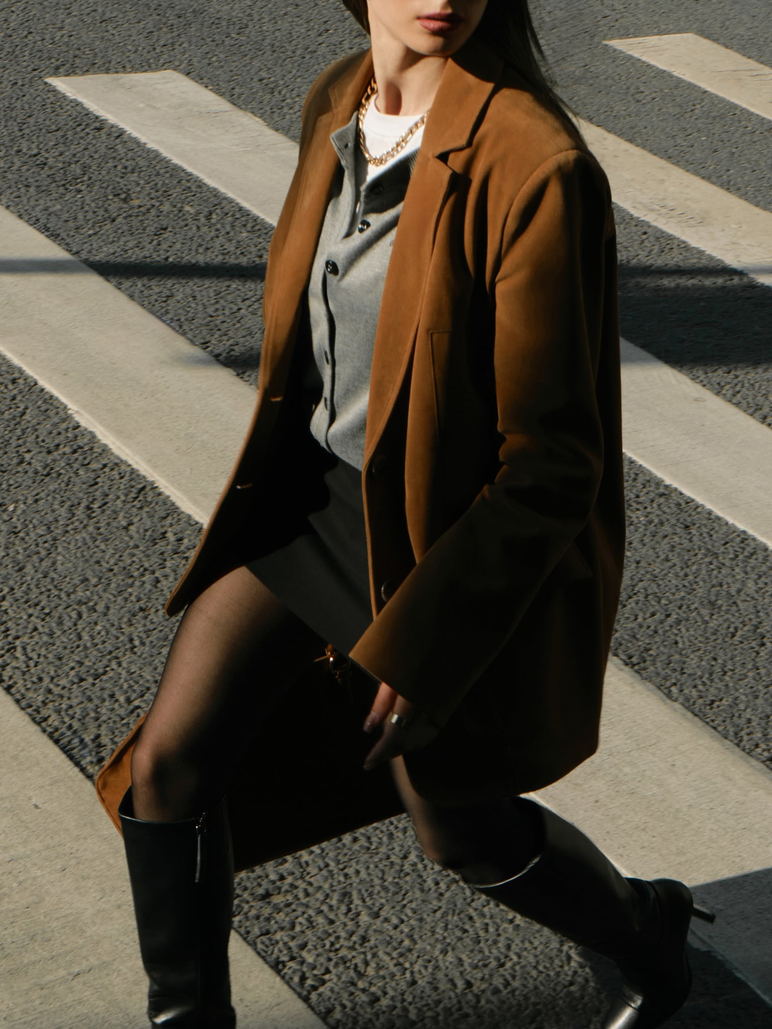 Veste oversize en éco-suède