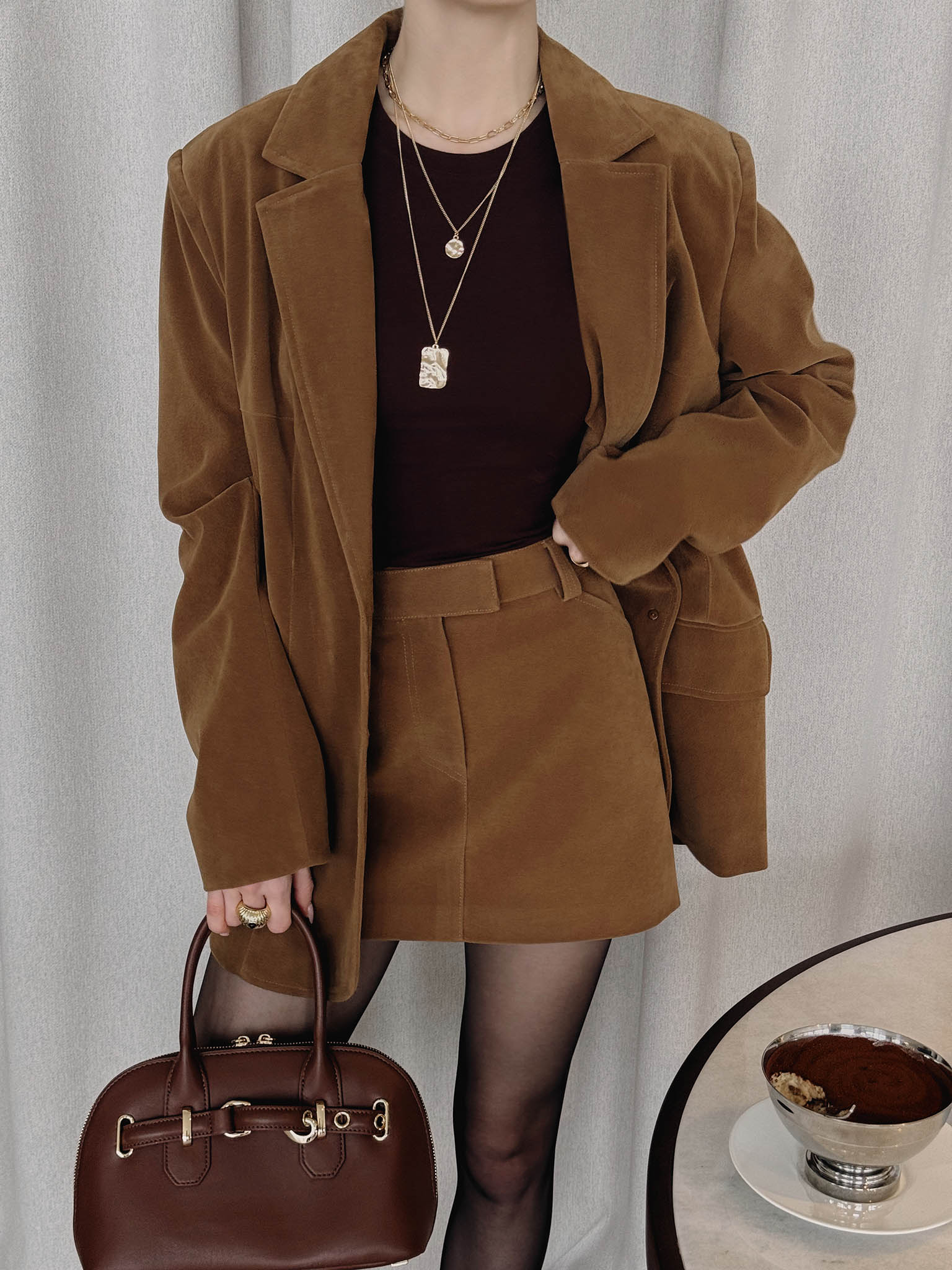 Veste oversize en éco-suède