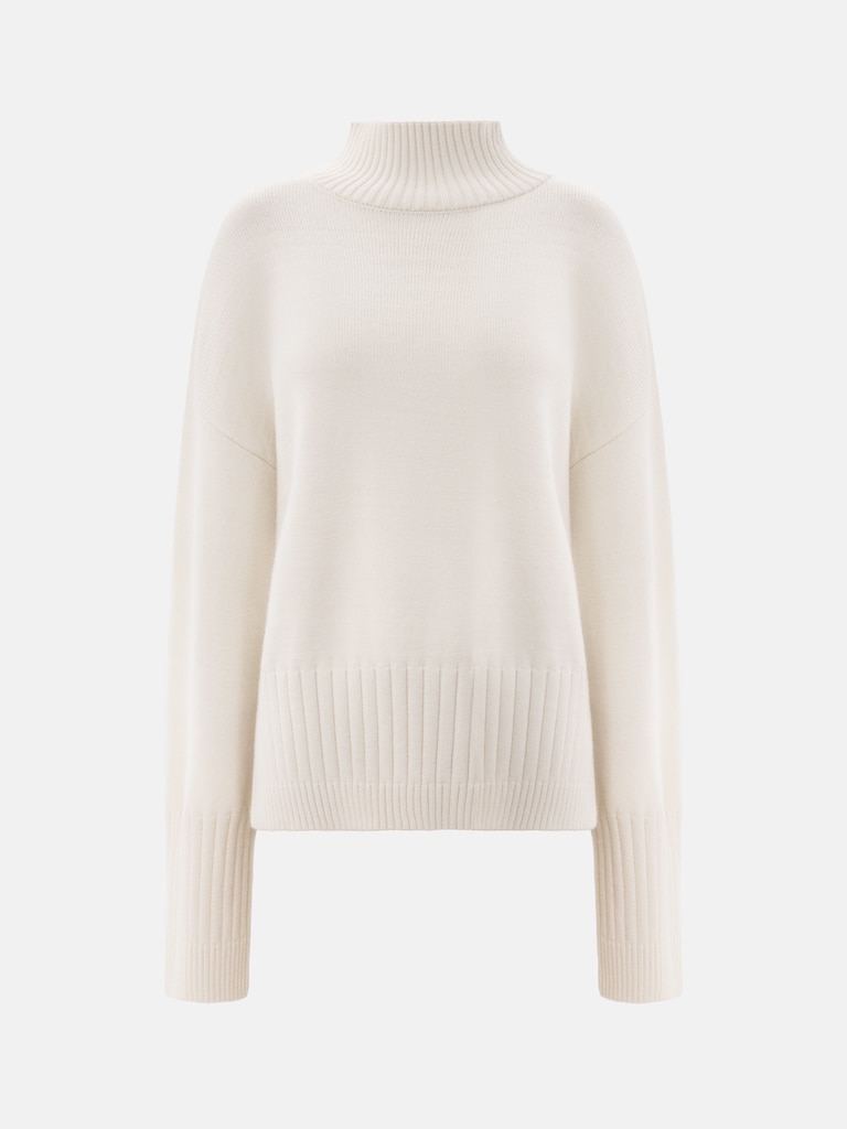 Knitted jumper with ribbed details