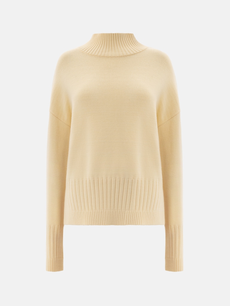 Knitted jumper with ribbed details