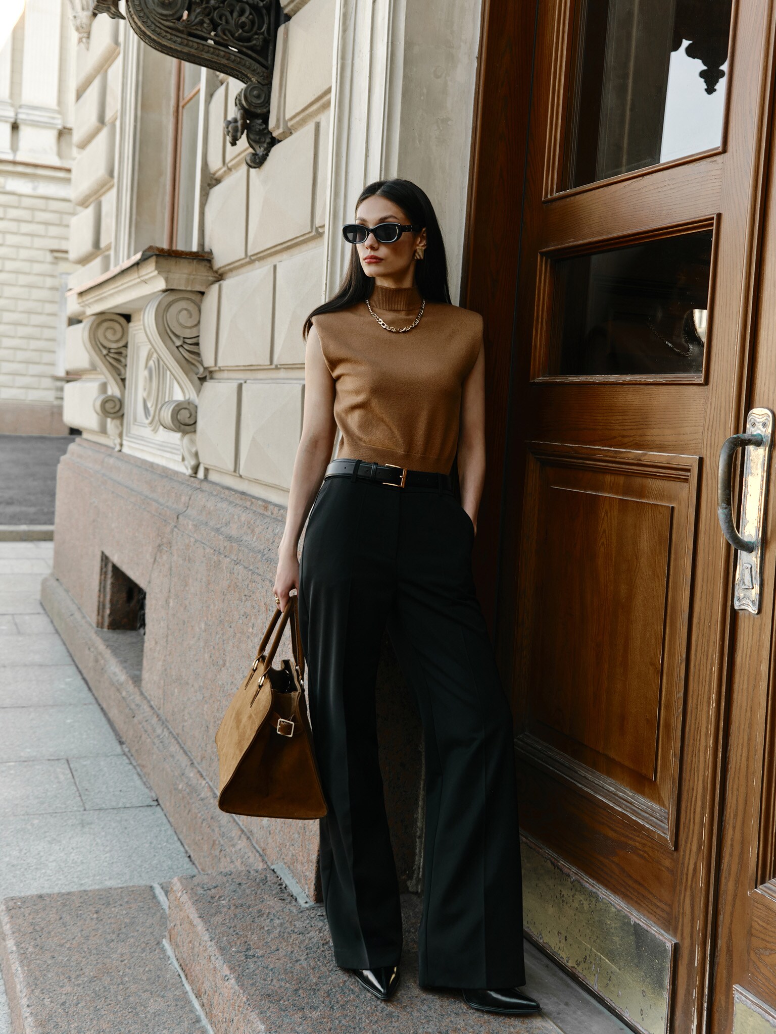 Haut en maille aux épaules soulignées