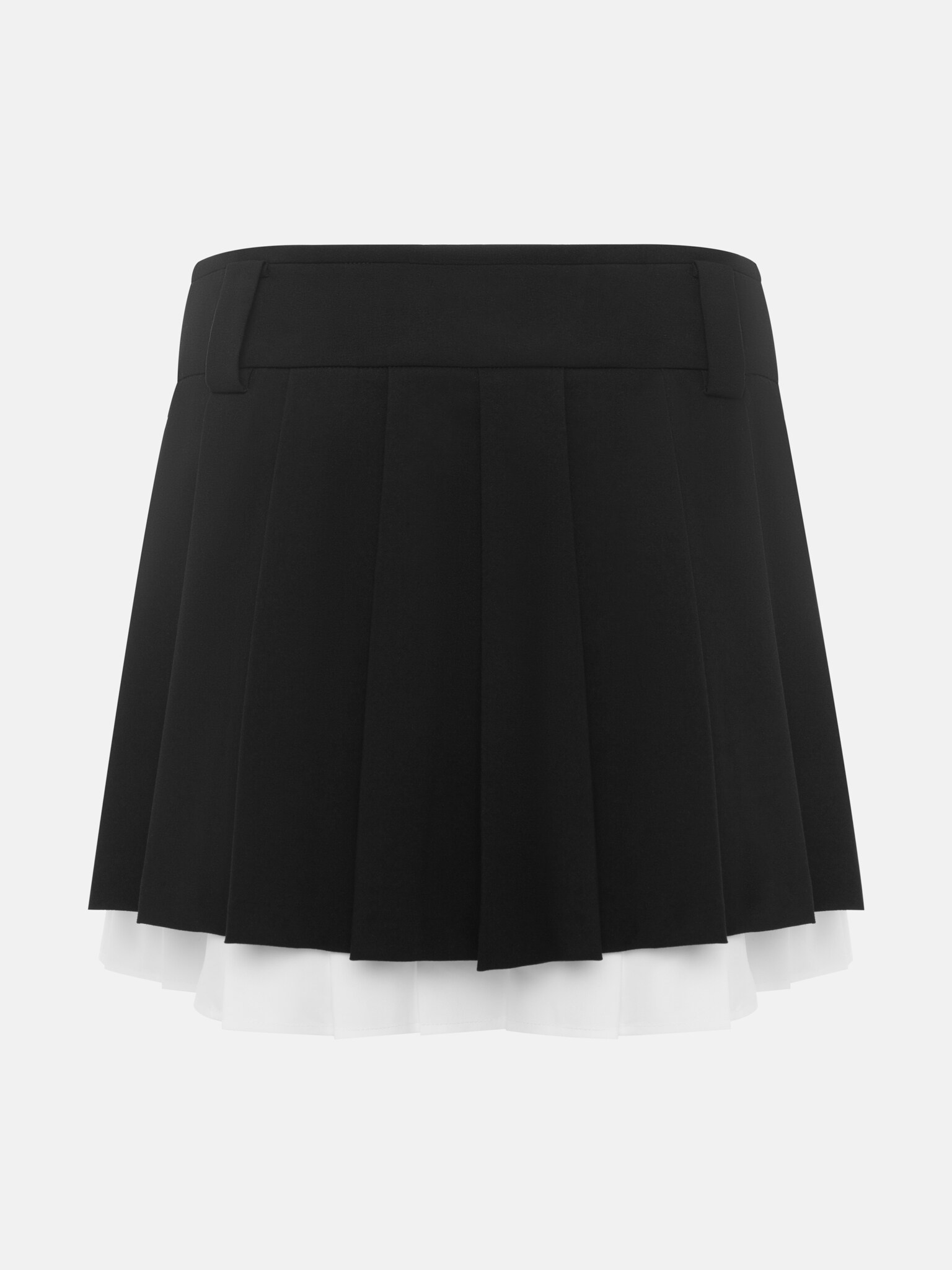 Mini pleated skirt with contrasting bottom edge