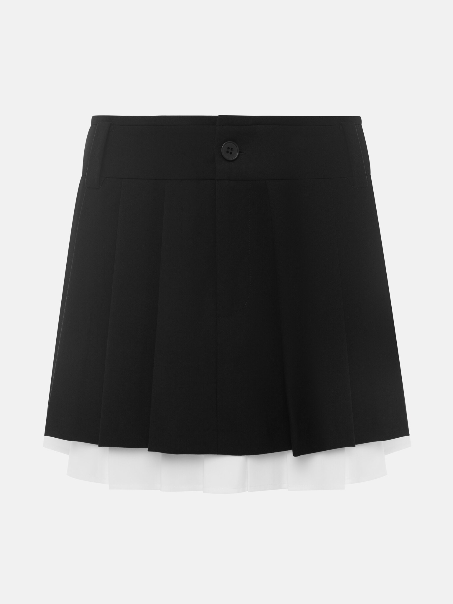 Mini pleated skirt with contrasting bottom edge