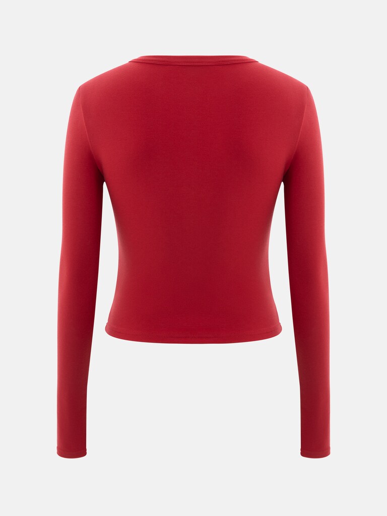 Трикотажный лонгслив с пуговицами на воротнике