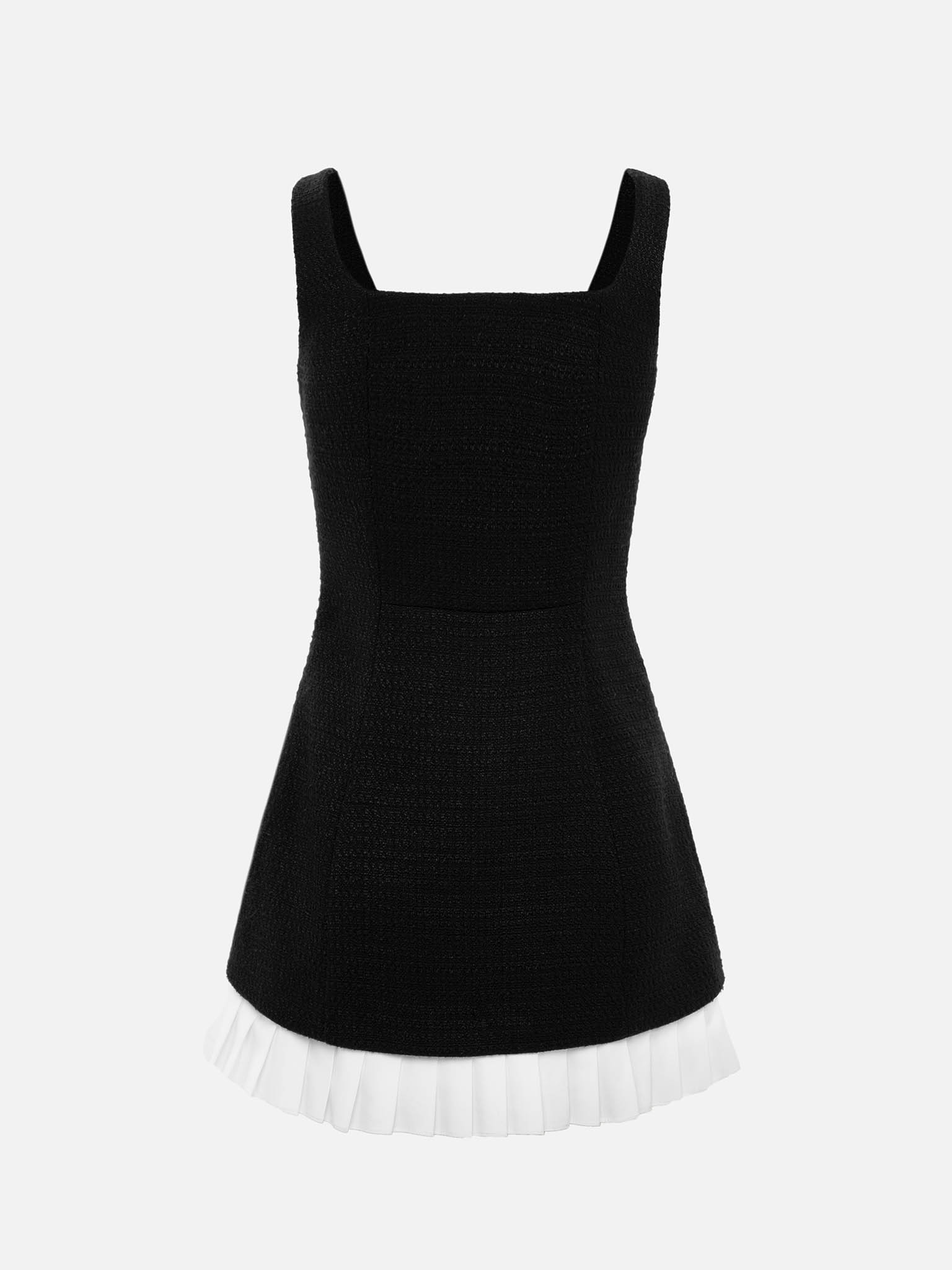 Tweed-Minikleid mit großen Knöpfen am Oberteil