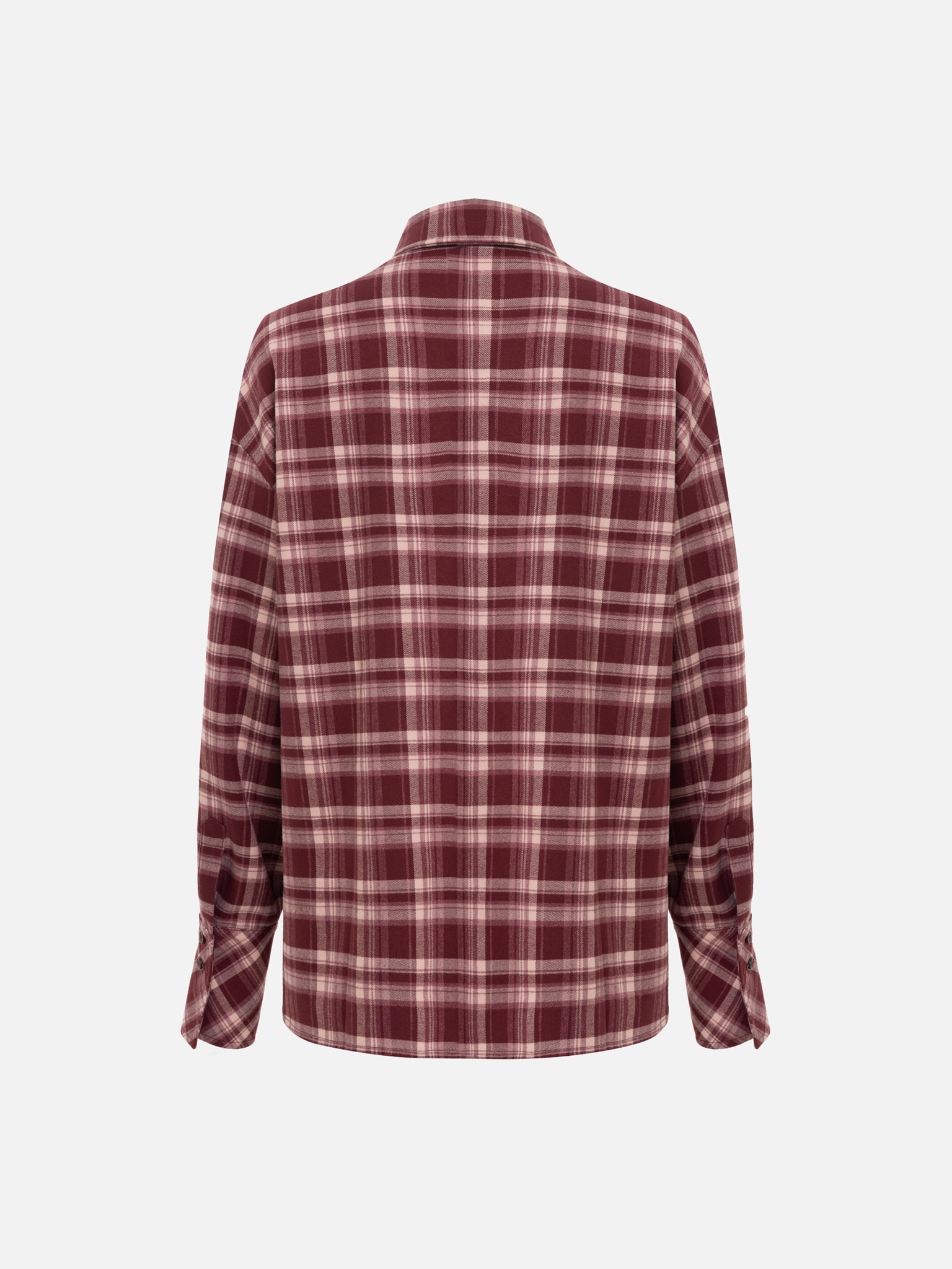 Клетчатая рубашка свободного кроя с вышивкой