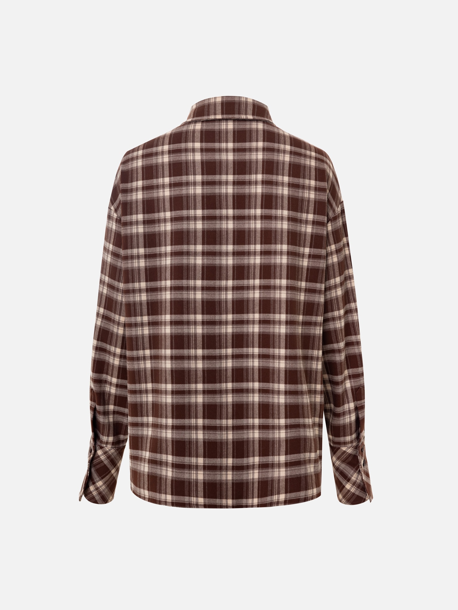 Клетчатая рубашка свободного кроя с вышивкой