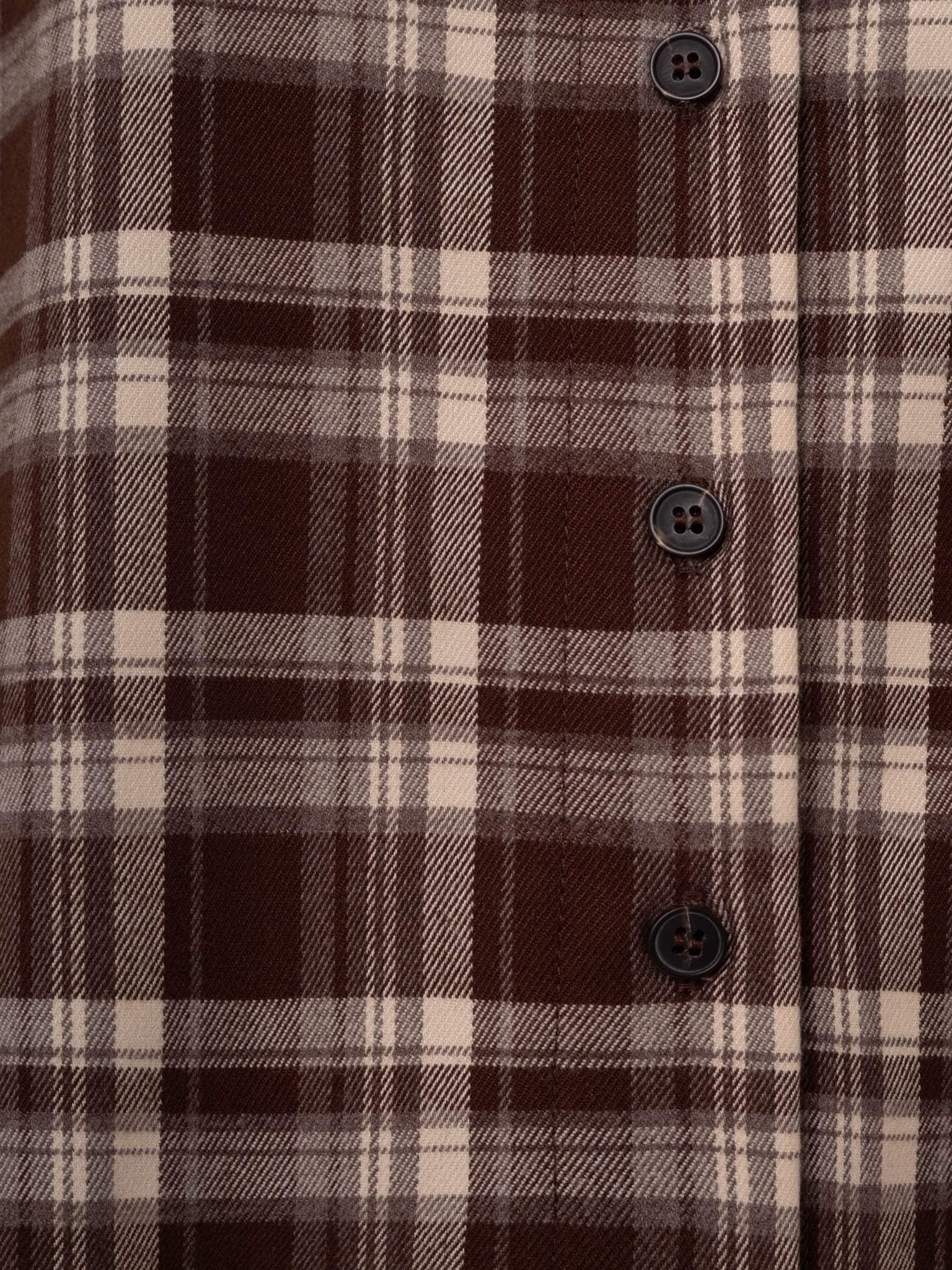 Клетчатая рубашка свободного кроя с вышивкой