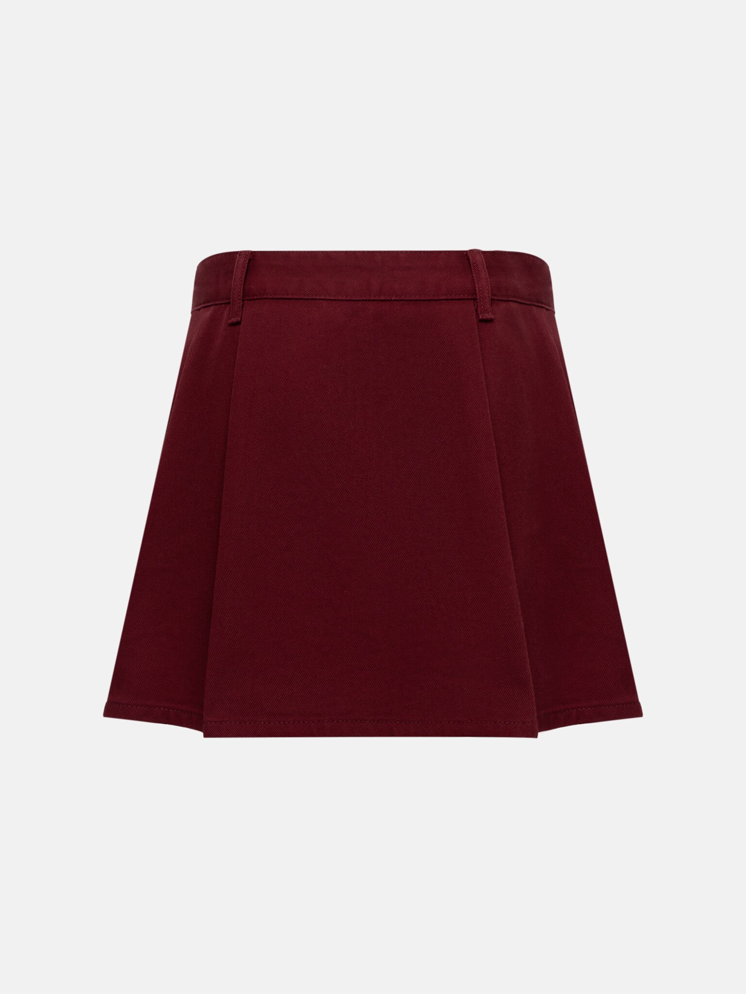 Mini denim skirt with pleats