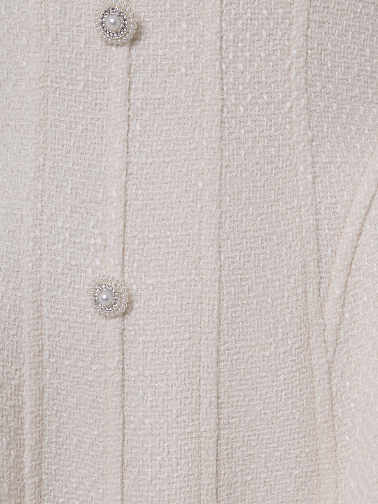 Tweedowa sukienka mini z zakładkami w talii