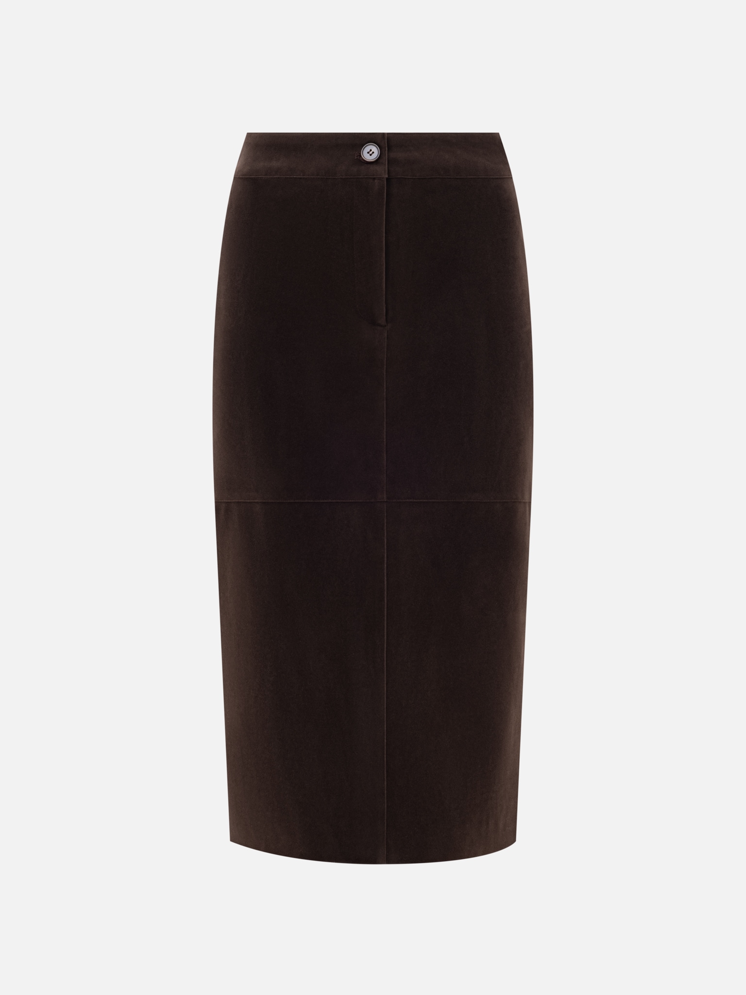 Prosta spódnica midi z eko zamszu