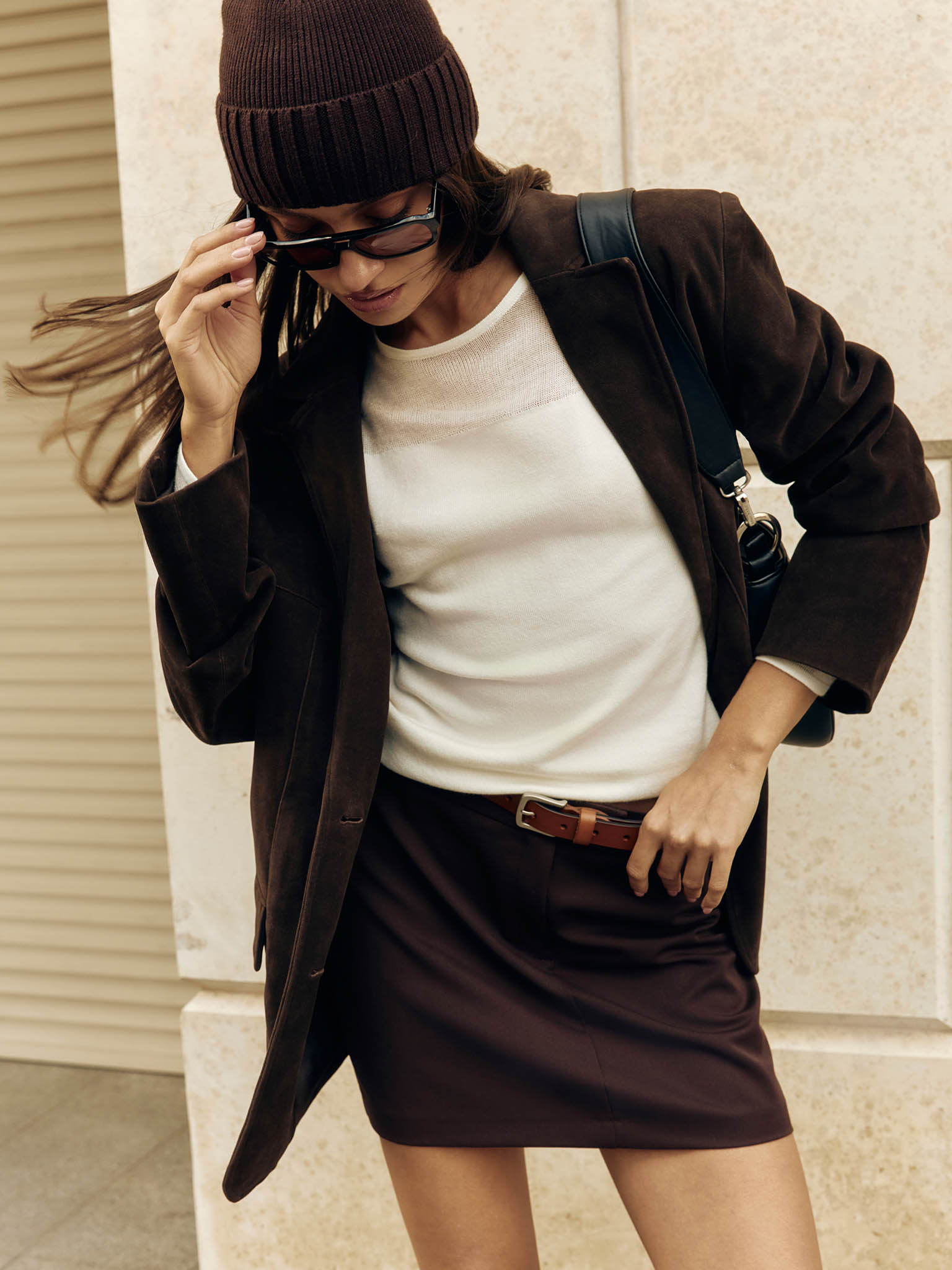 Джемпер из комбинированного вязаного трикотажа