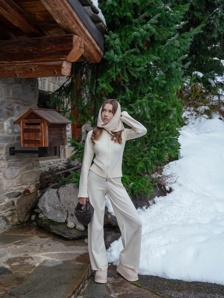 Flared jersey trousers