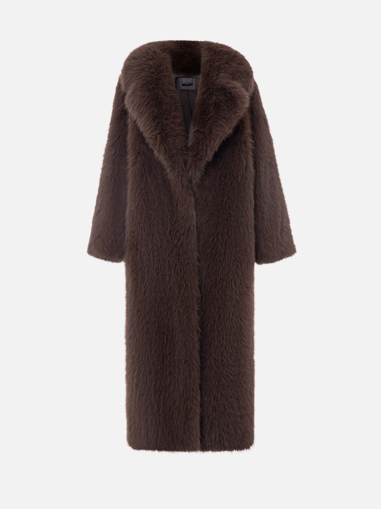 Однобортная экошуба длины макси