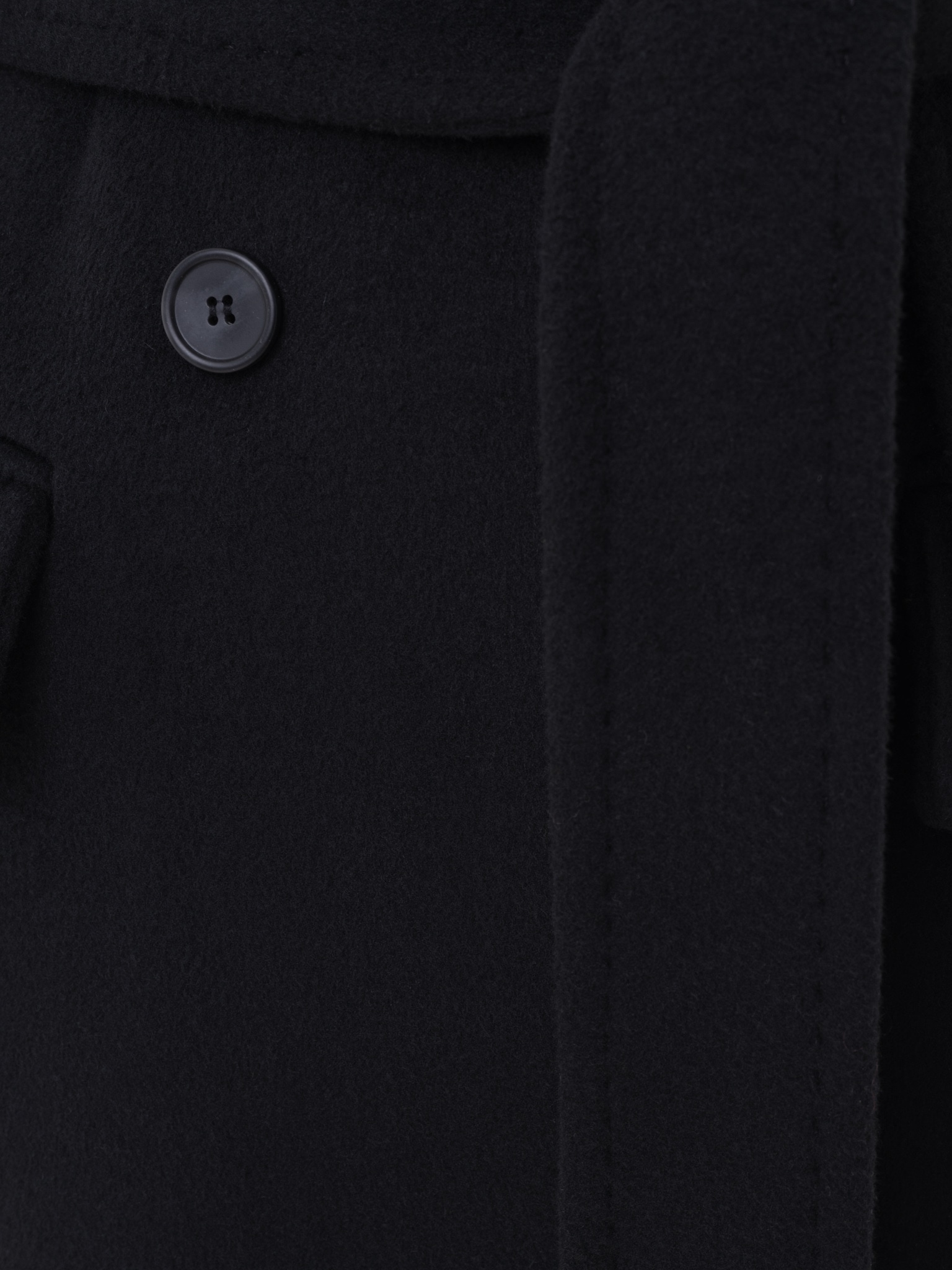 Шерстяное пальто оверсайз с широким поясом