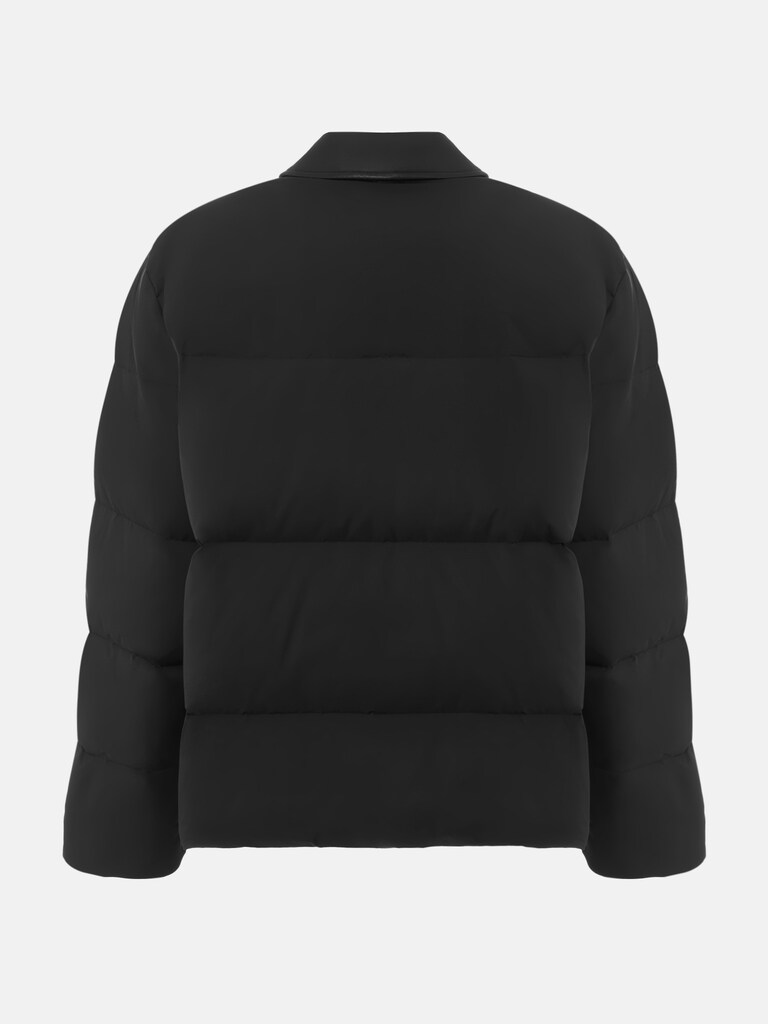 Down jacket with eco-leather collar