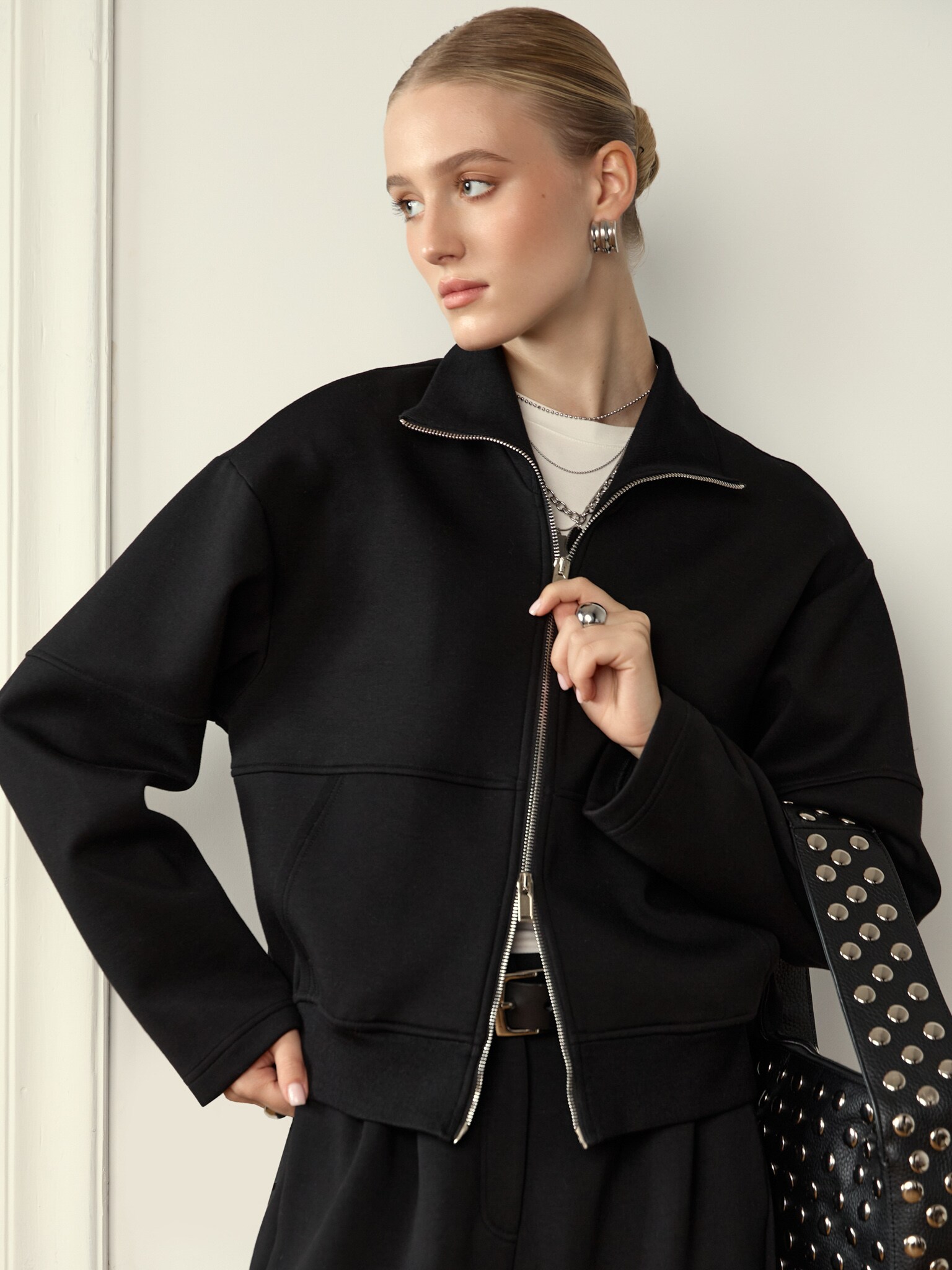 Худи из футера с двусторонней молнией :: LICHI - Online fashion store