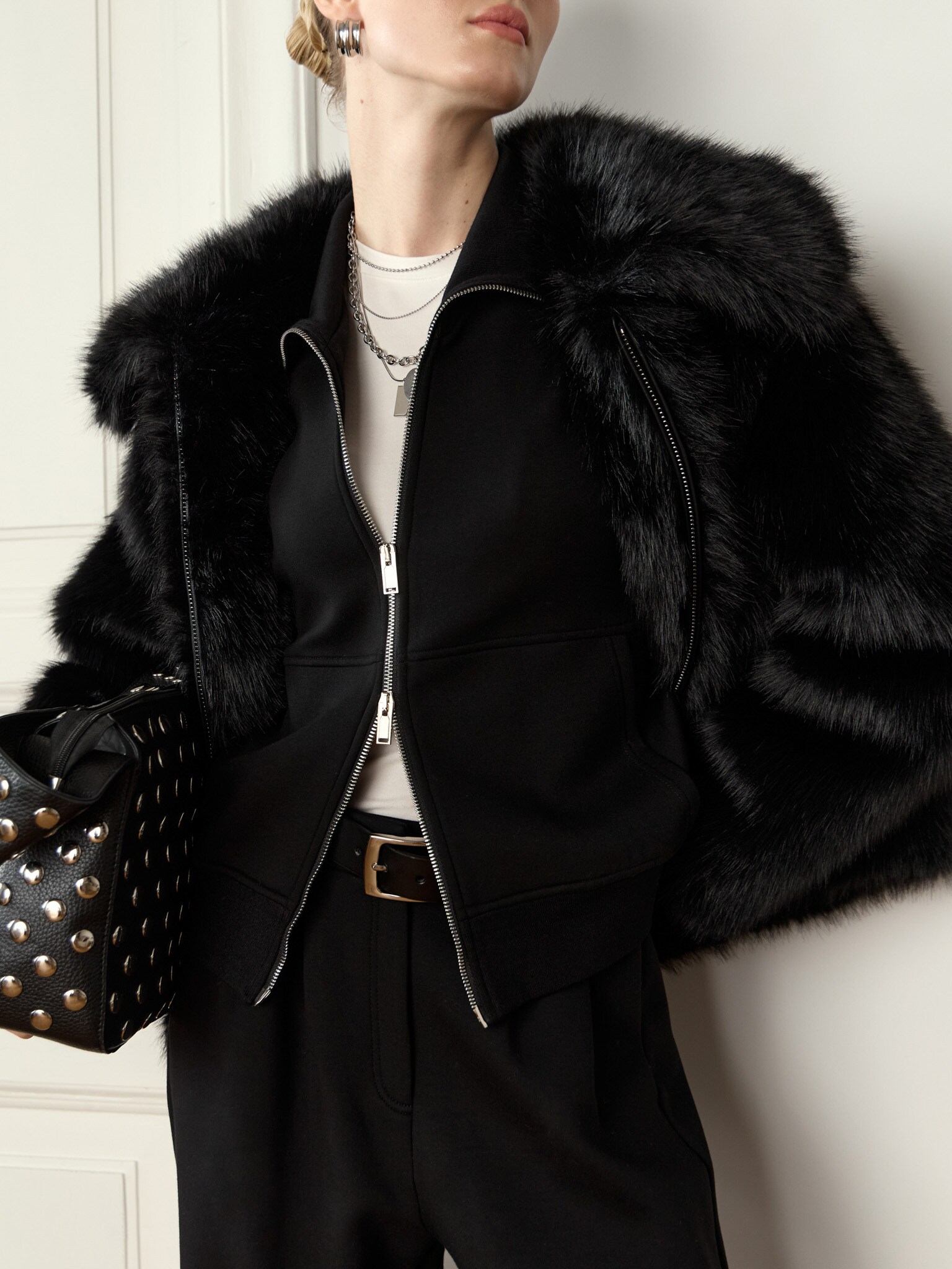 Худи из футера с двусторонней молнией :: LICHI - Online fashion store