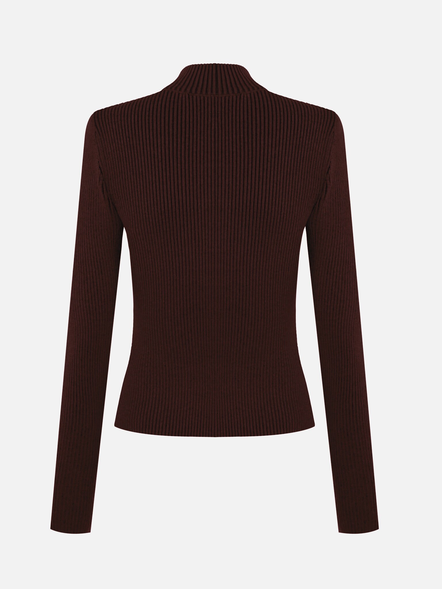 Rib-knit cardigan with zip fastening